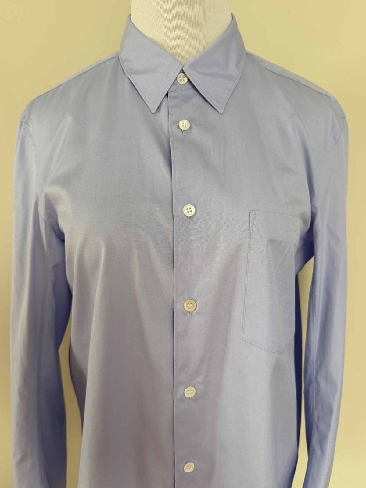 NWT Comme Des Garcons Homme Plus Blue Nine Button Long Sleeve Shirt Sz XS $790