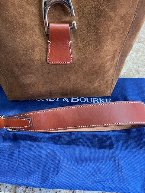 Dooney & Bourke Suede Brynn Shoulder Bag Amber w/Dust bag – Used only once!