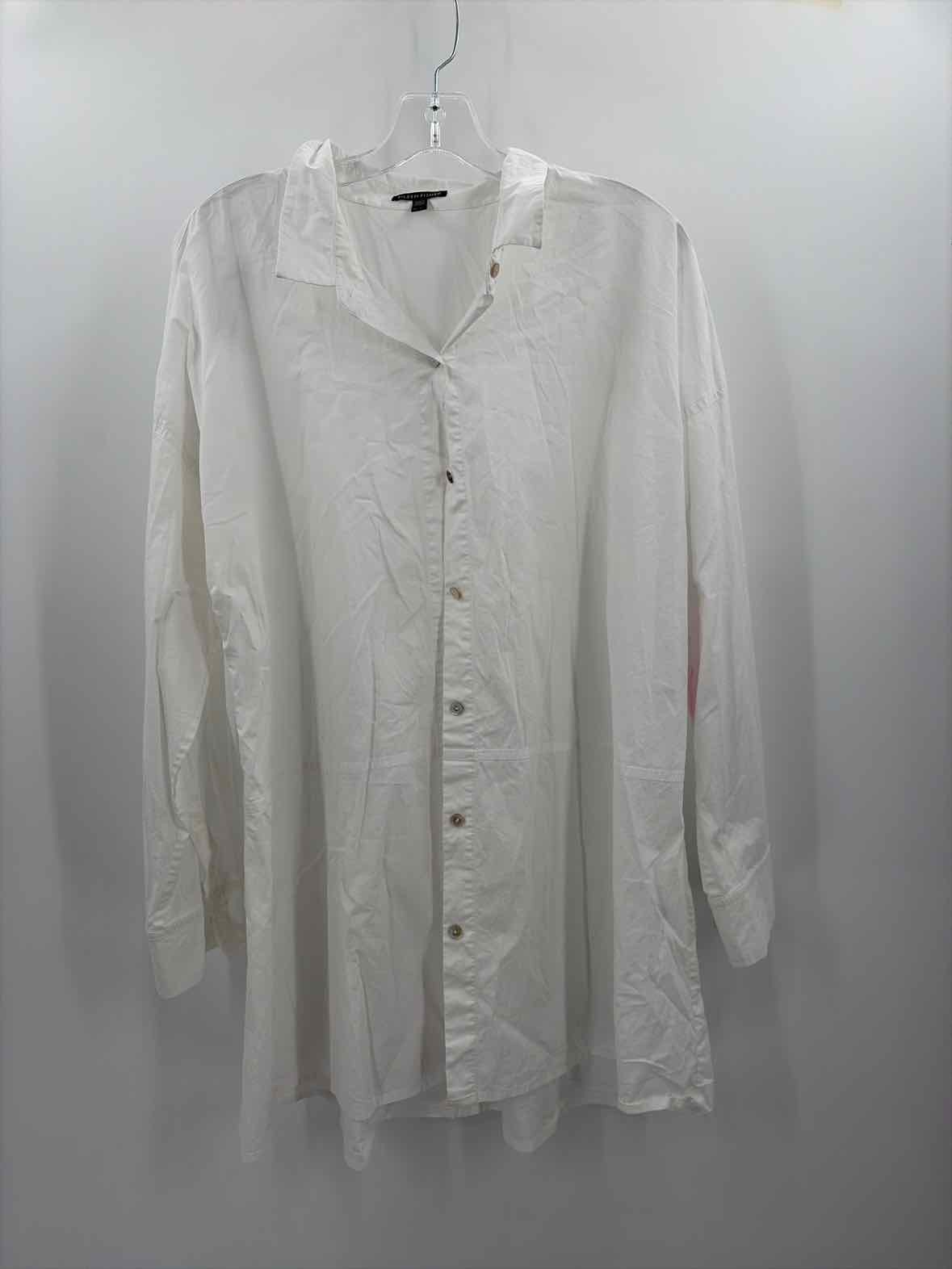 Pre-Owned Eileen Fisher White Size XL Button Down