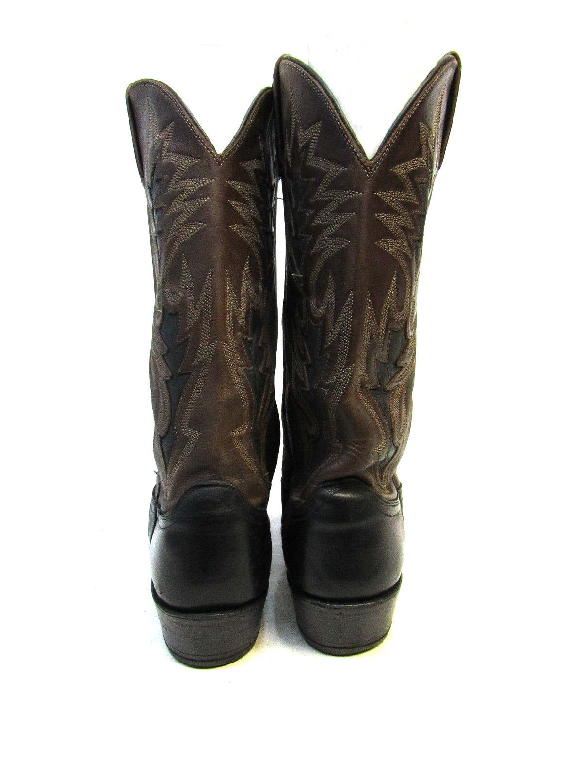 Dan Post Mens Size 8.5 EW Black Brown Leather Western Cowboy Boots