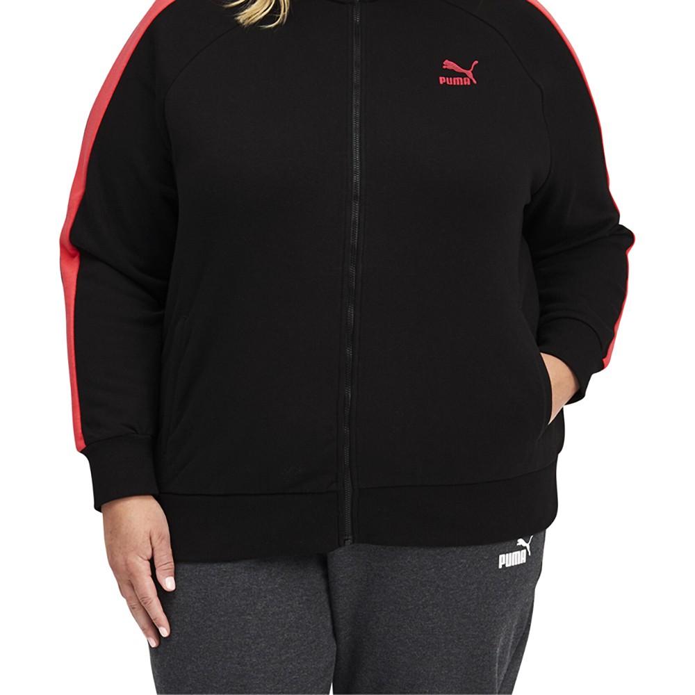 PUMA Iconic T7 Full Zip Track Jacket Plus Womens Black Casual Athletic Outerwear