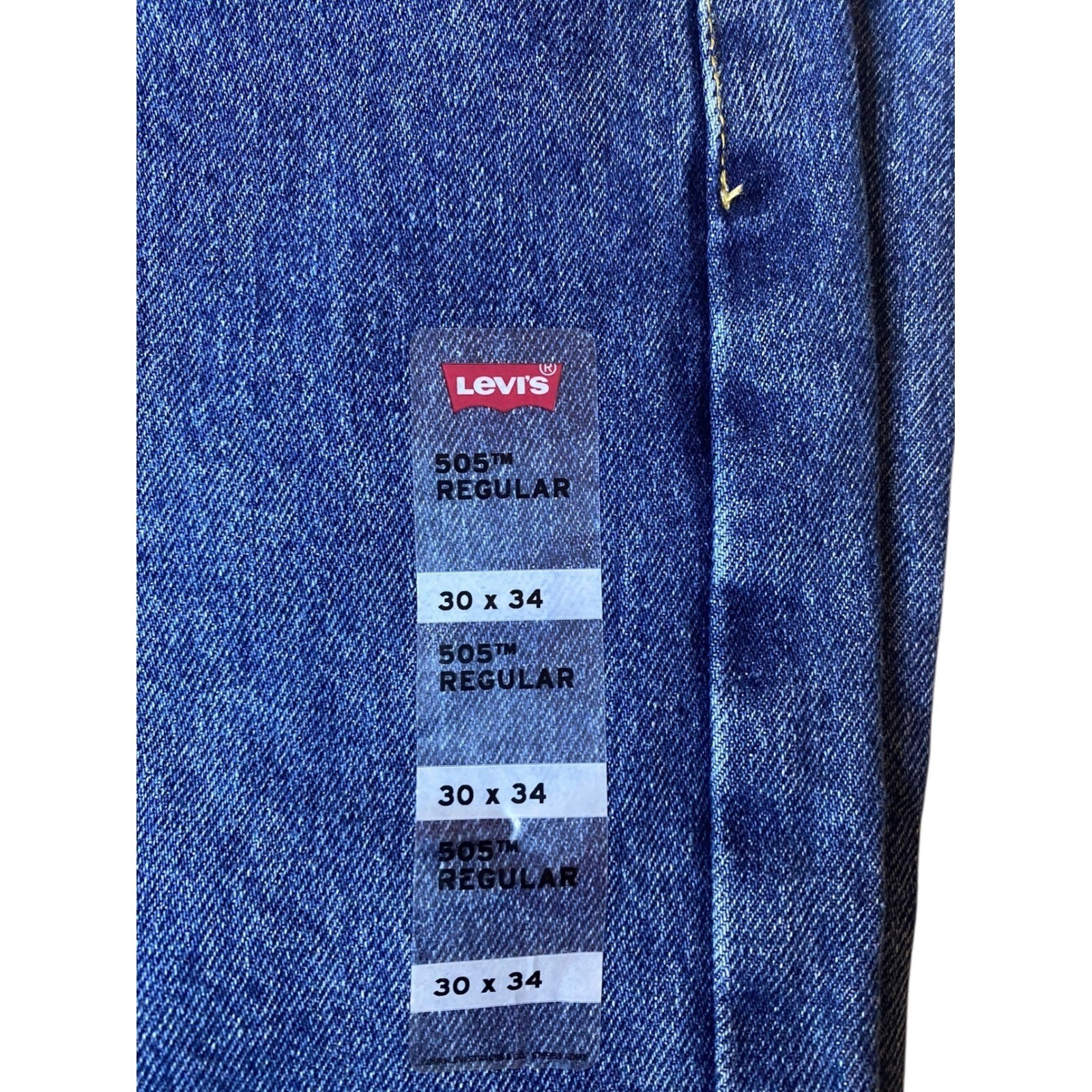 Levi’s 505 Regular Fit Blue Denim Jeans Men’s Size 30×34 Straight Leg Cotton