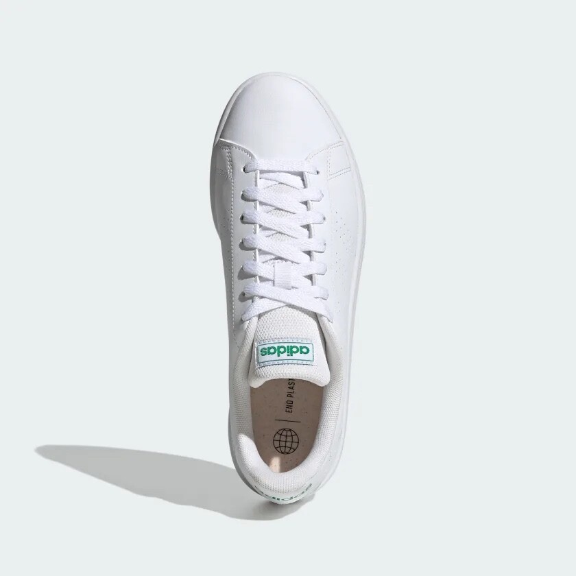 Adidas Advantage Base Sneaker Shoes White w/ Green Mens Size 13 New (GW2063)