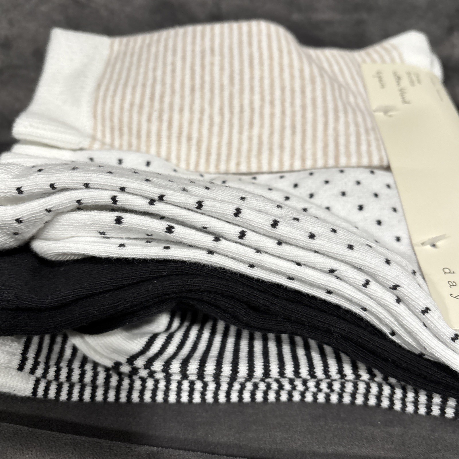 A New Day Cotton Blend Crew Socks 6 Pairs Solid & Patterned Size 4-10
