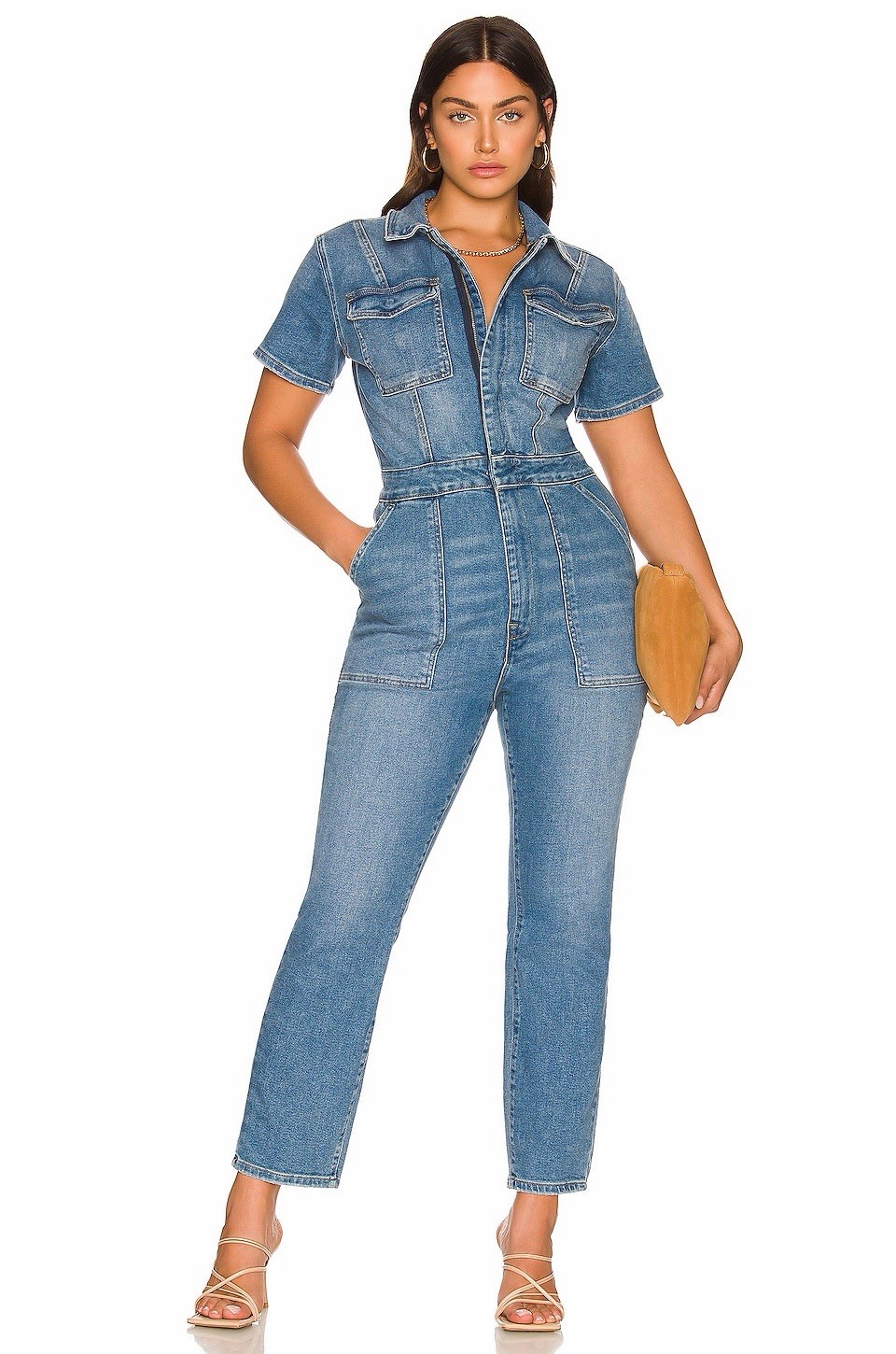 Good American Fit For Success Jumpsuit in Blue 274, Size Medium