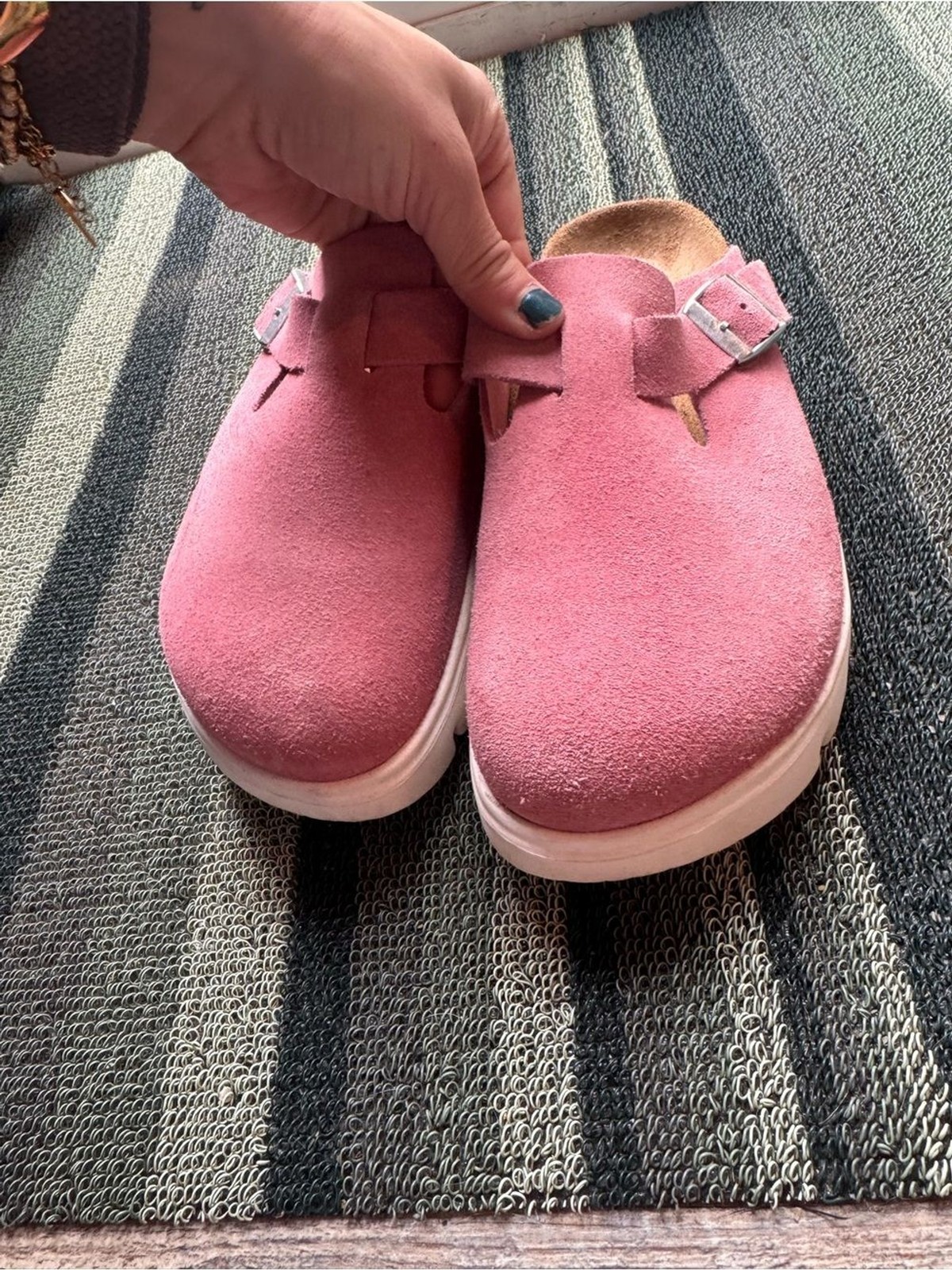 Birkenstock Papillio Pink Suede Clog Mules