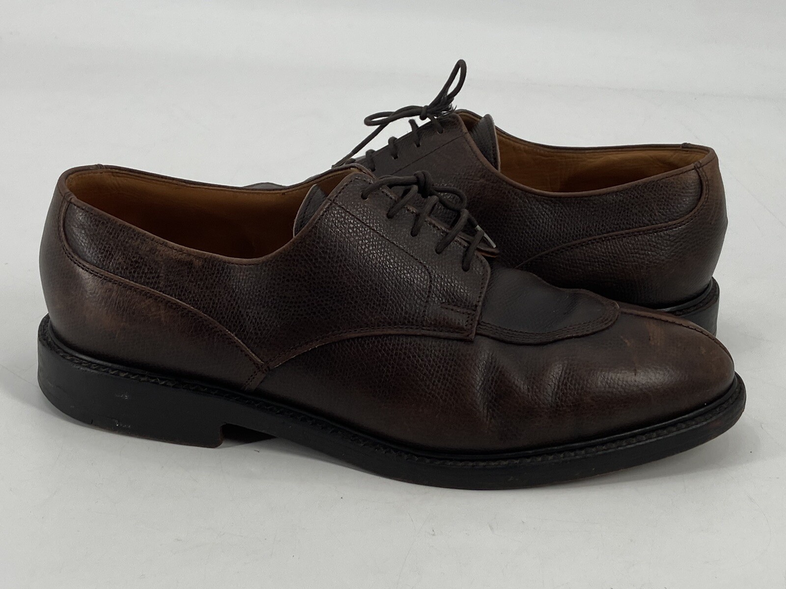 Bowen Men’s Oxford Dress Shoes Brown Leather Size 10 M Made in England