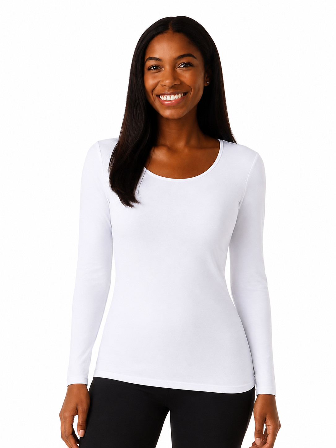 32 Degrees Heat Women’s Thermal Scoop Neck Shirt White/Ht Green XL 2-Pack. NEW!!