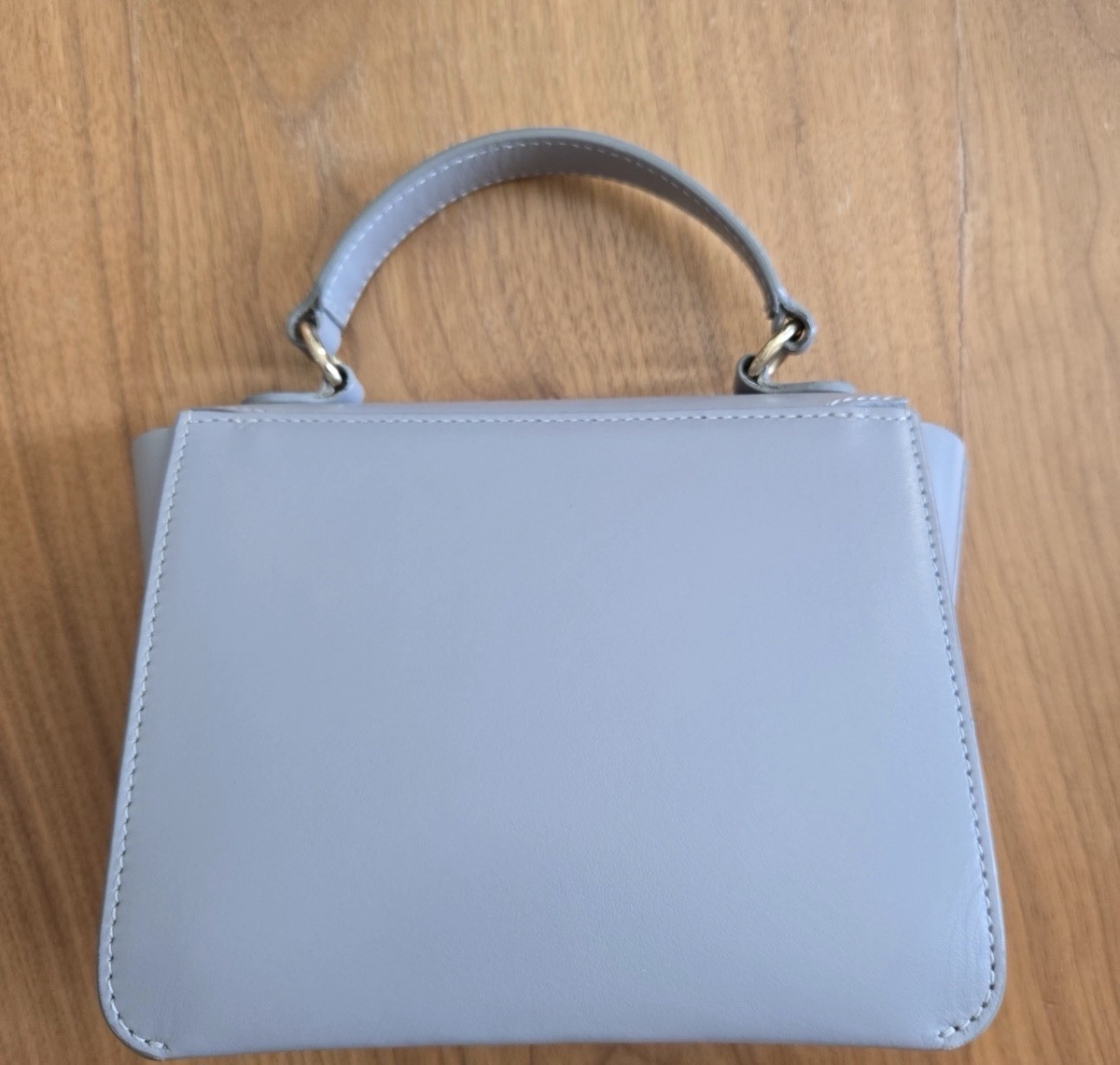 Wandler Luna Small Blue Handle Satchel, Detachable Strap, Gold Hardware, Clasp