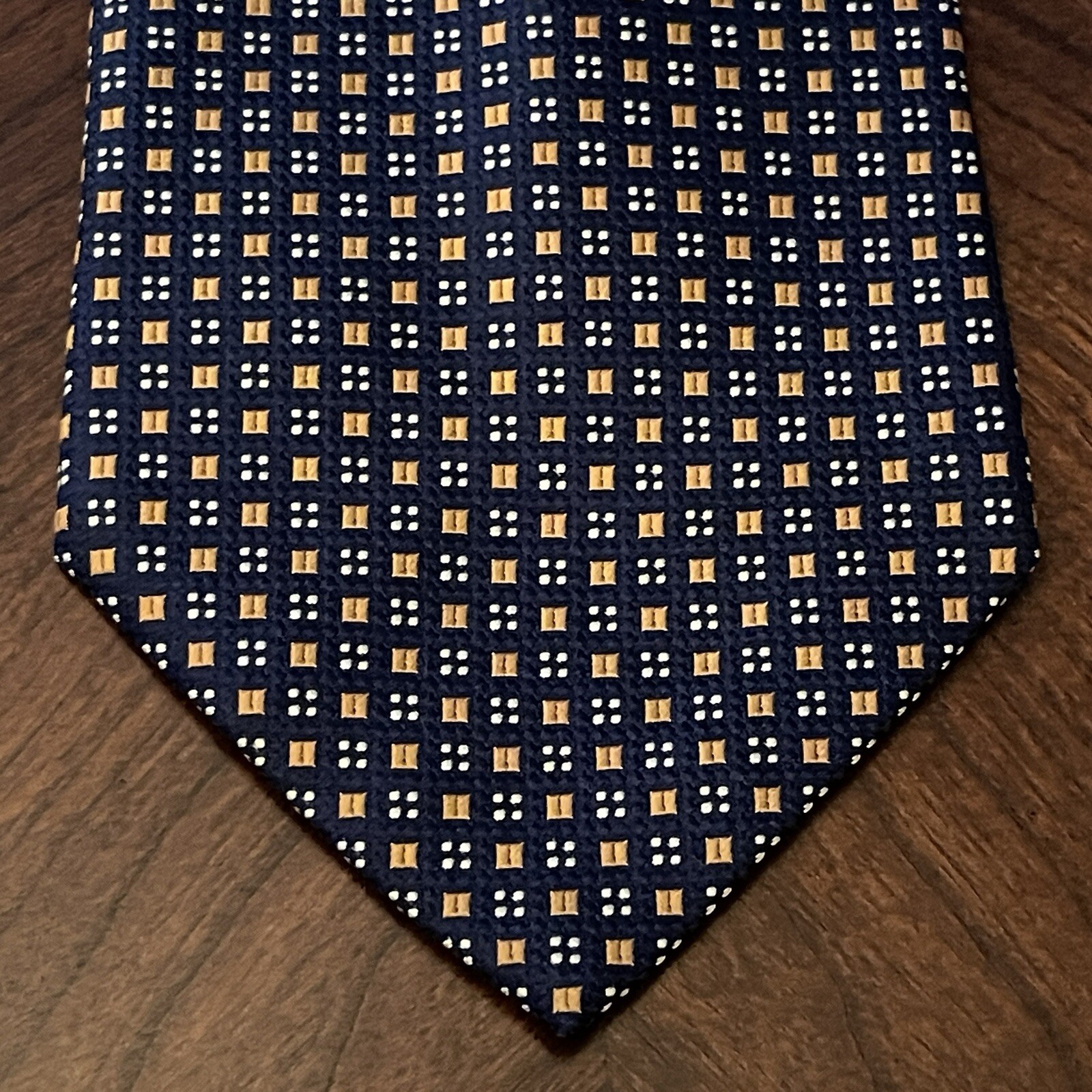 Bruno Piattelli Blue Gold Hand Made 100% Silk Men’s Neck Tie Made In China Long