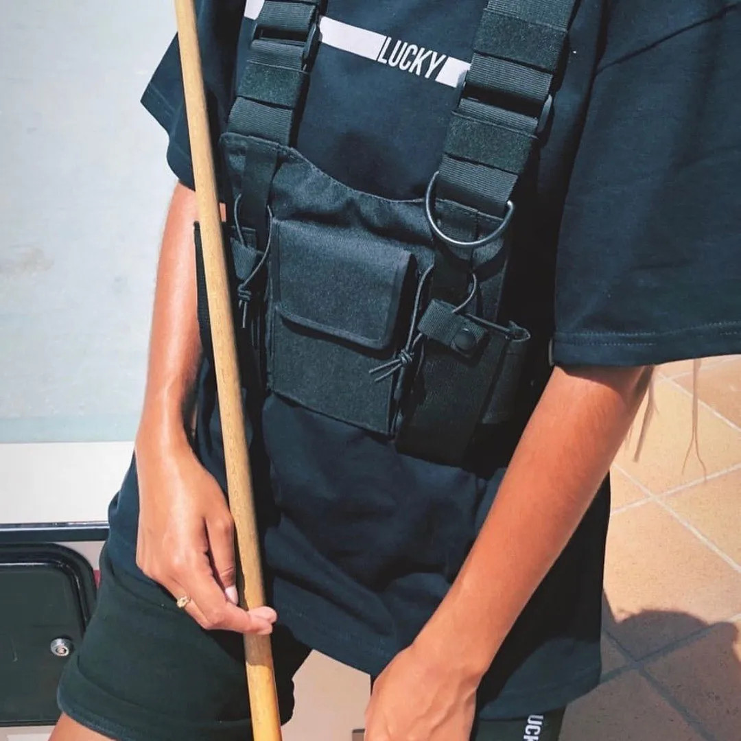 Hip-hop Streetwear Chest Rig Bag Motorcycle Riding Vest Backpacks Sport Storage
