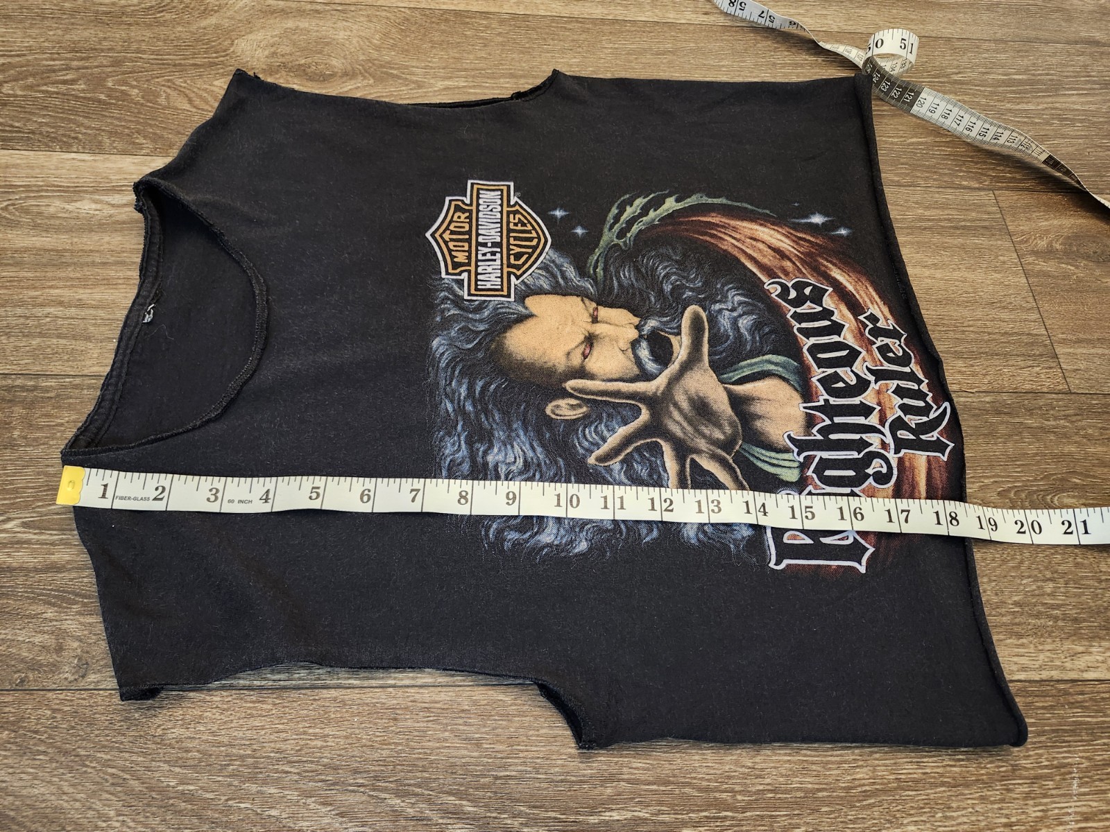 Vintage Harley Davidson 1992 Righteous Ruler 3D Emblem USA Tank Crop Top Small S