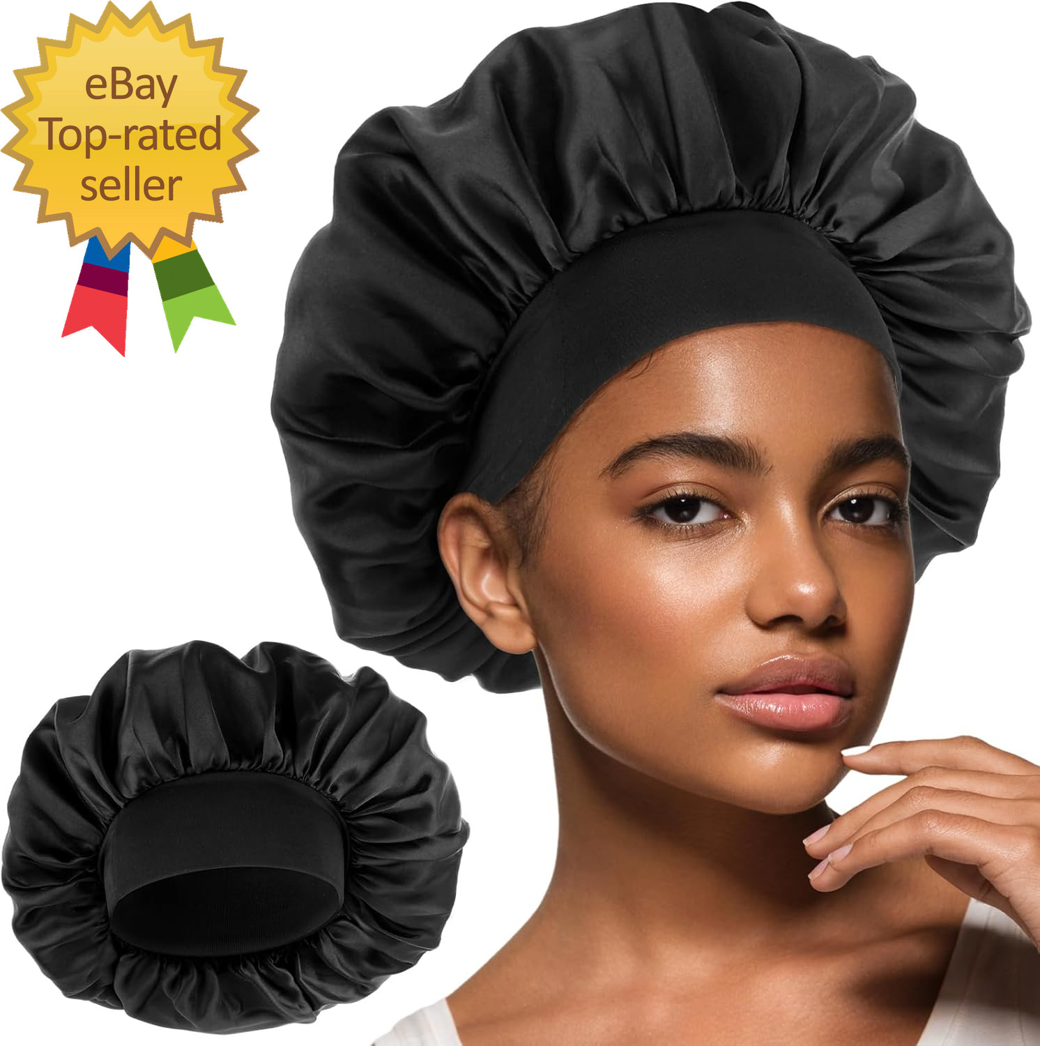 Silk Bonnet for Men Satin Bonnet Elastic Band Silk Sleep Cap Soft Adjustable