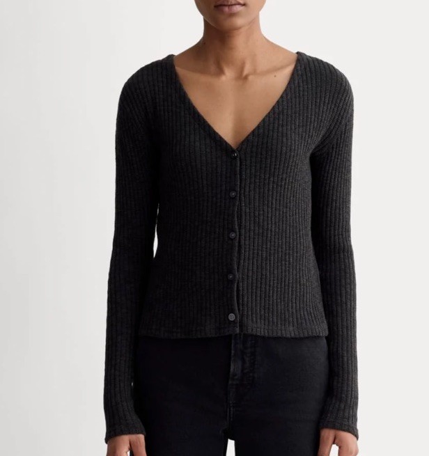 Everlane The Cozy Ribbed Cardigan size large