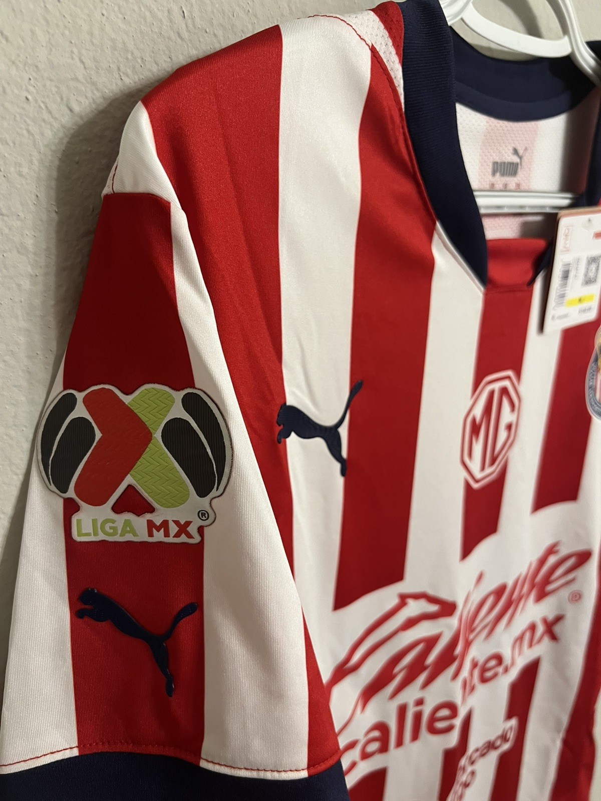 Puma Men’s M Red White Chivas Home Player’s Version Jersey 24-25