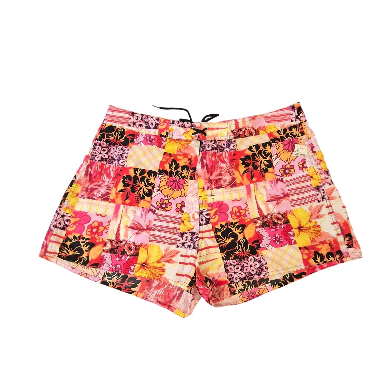 Catalina Ocean Gear Board Short XL Pink Orange Hibiscus Floral Patchwork 95545Z3