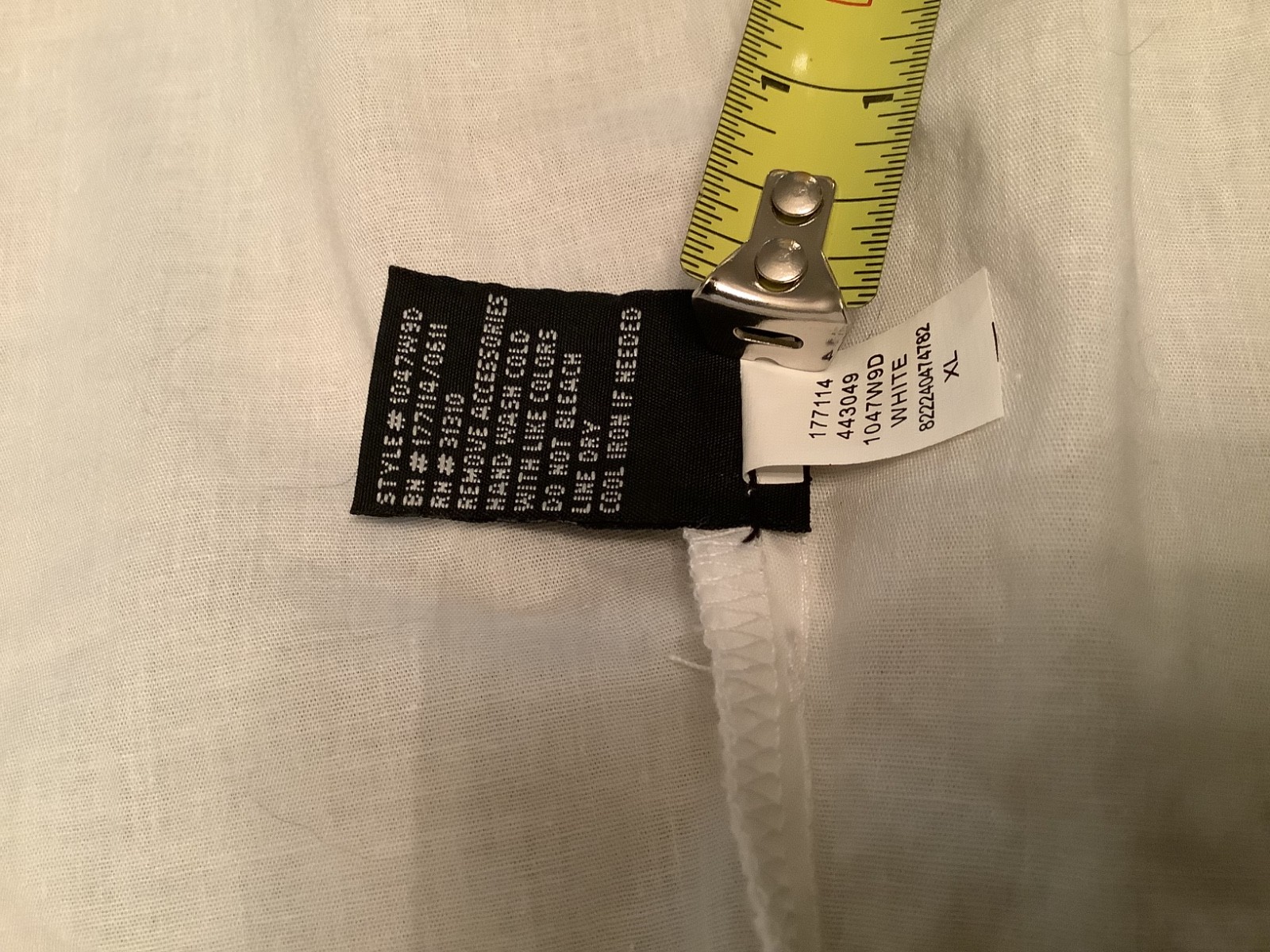 Women’s iZByer White with Black Trim Ruffle Fitted Button Up Top, Size XL