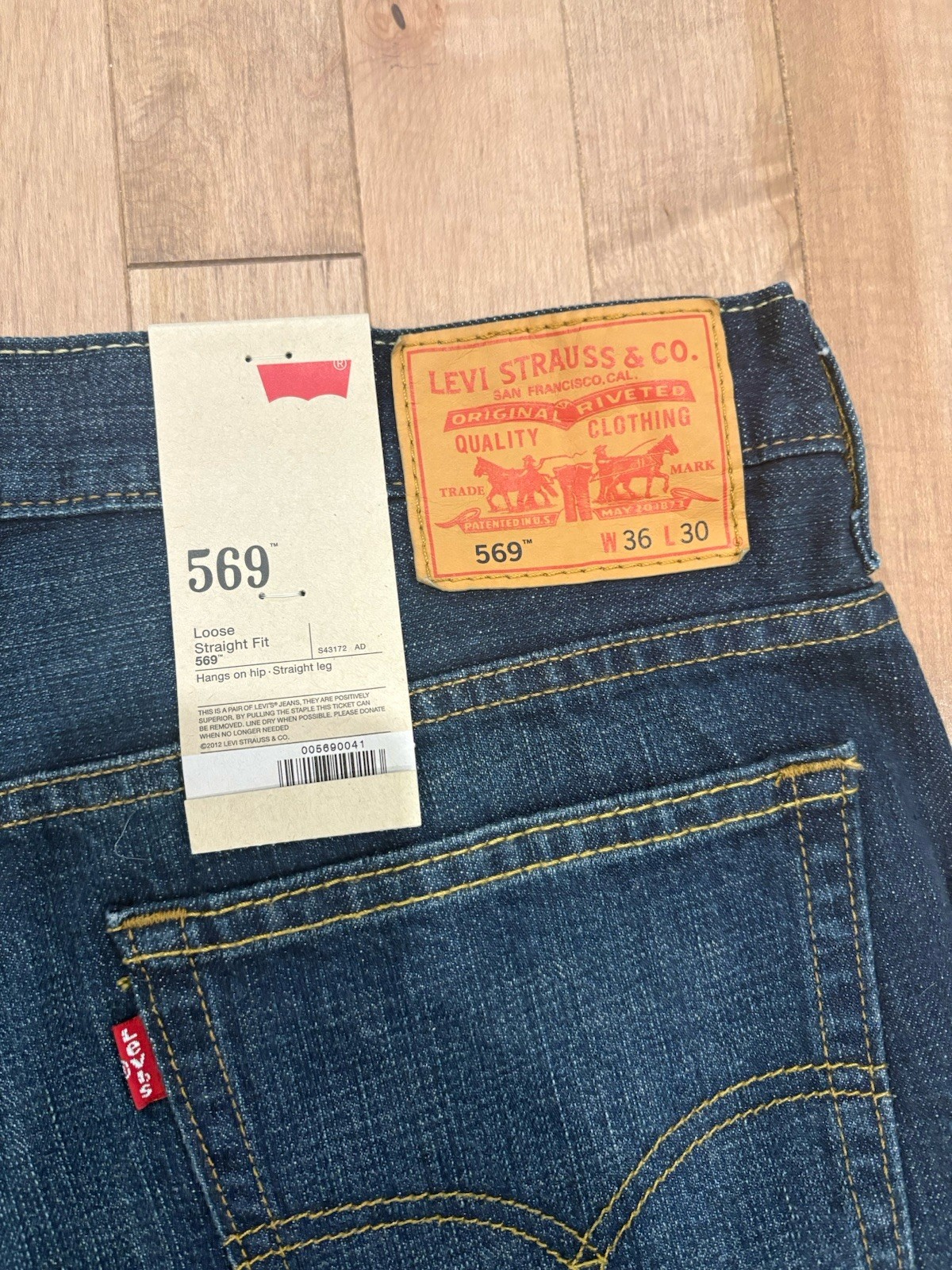 Levi’s 569 Loose Straight Fit Jeans Men’s W36 L30 Dark Wash NWT New With Tags