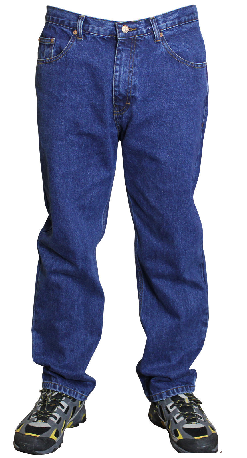 NEW MENS BASIC HEAVY DUTY REGULAR STRAIGHT FIT DENIM JEANS HARD WEARING 30″-48″