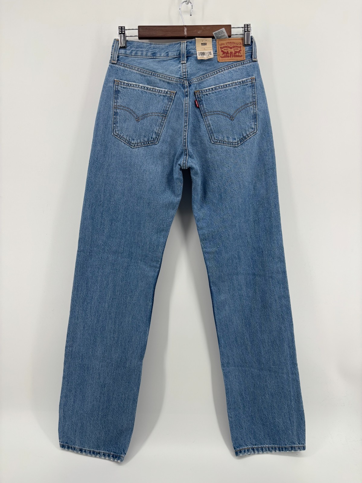 Levi’s Low Pro Straight Leg Jeans Womens Blue Denim Distressed Mid Rise 25 NWT