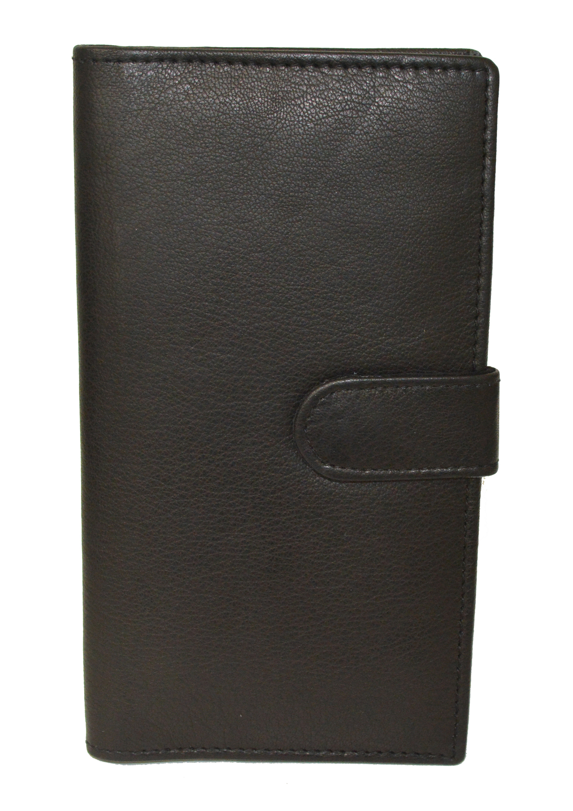 Leatherboss Genuine Leather Checkbook Cover with Snap Closure