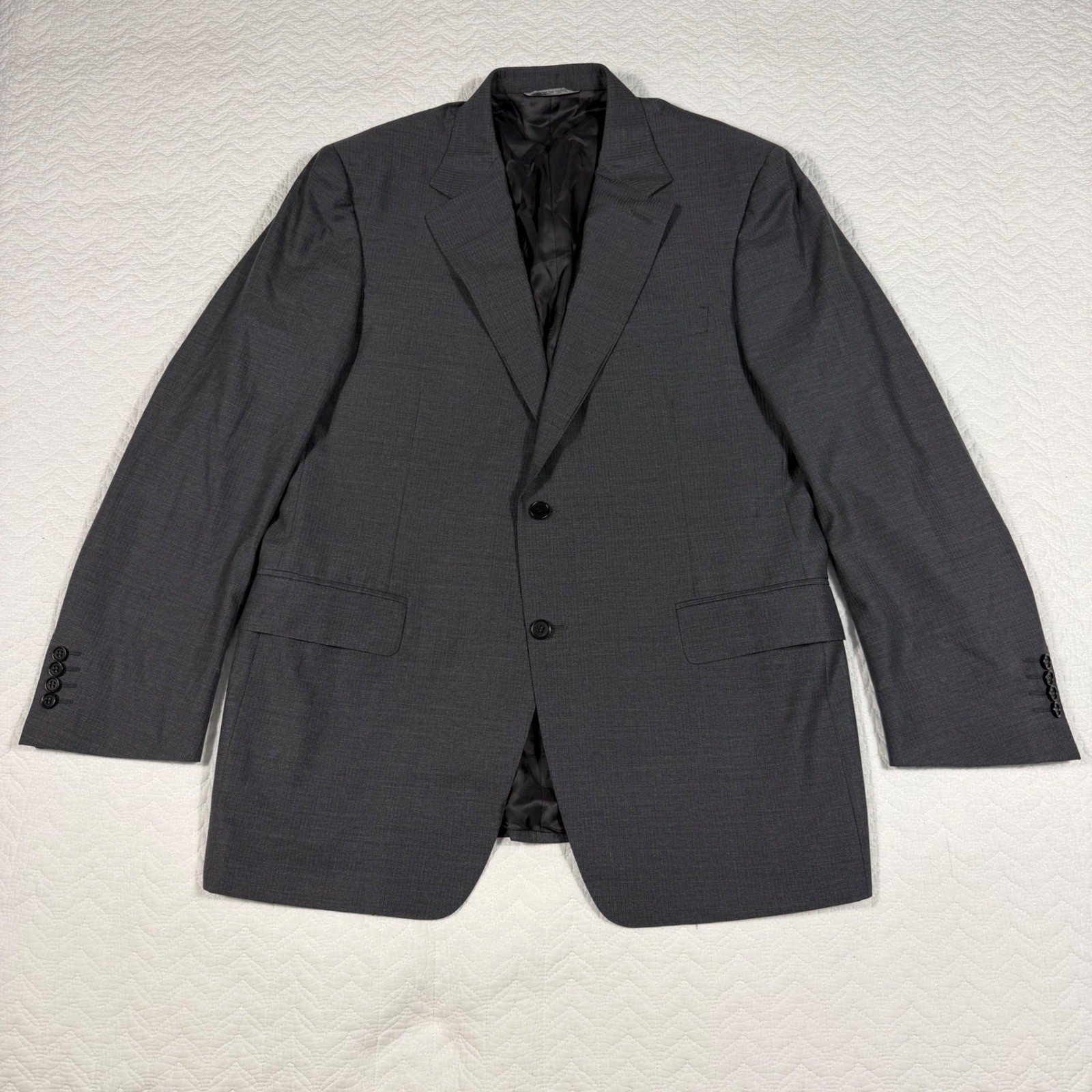 Canali Barneys New York Mens Blazer 40R Wool 2 Button Charcoal Grey Italy EUC