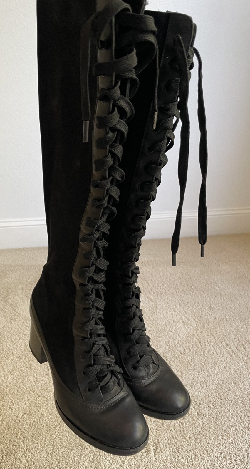 Rag and Bone Knee-High Lace-Up Boots Size 36.5