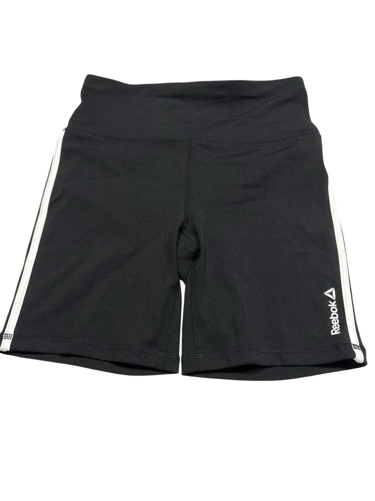 NWT Reebok Women’s Black Solid Knit Biker Bike Shorts, Elastic Waist, Size S