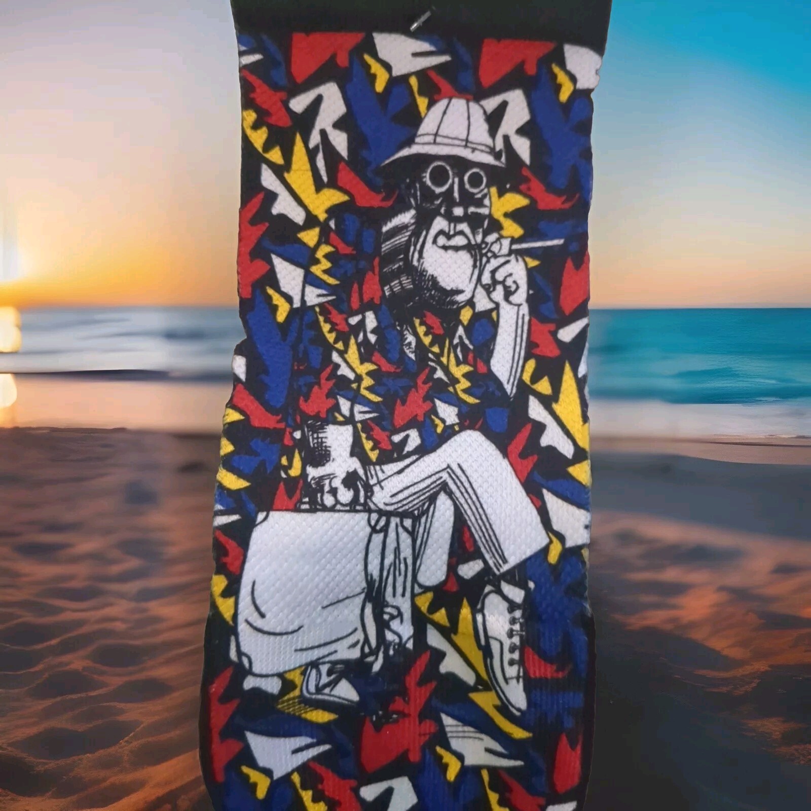 Ralph Steadman Gonzo Hunter S Thompson Black Large/XL Socks 100% Authentic 9-13