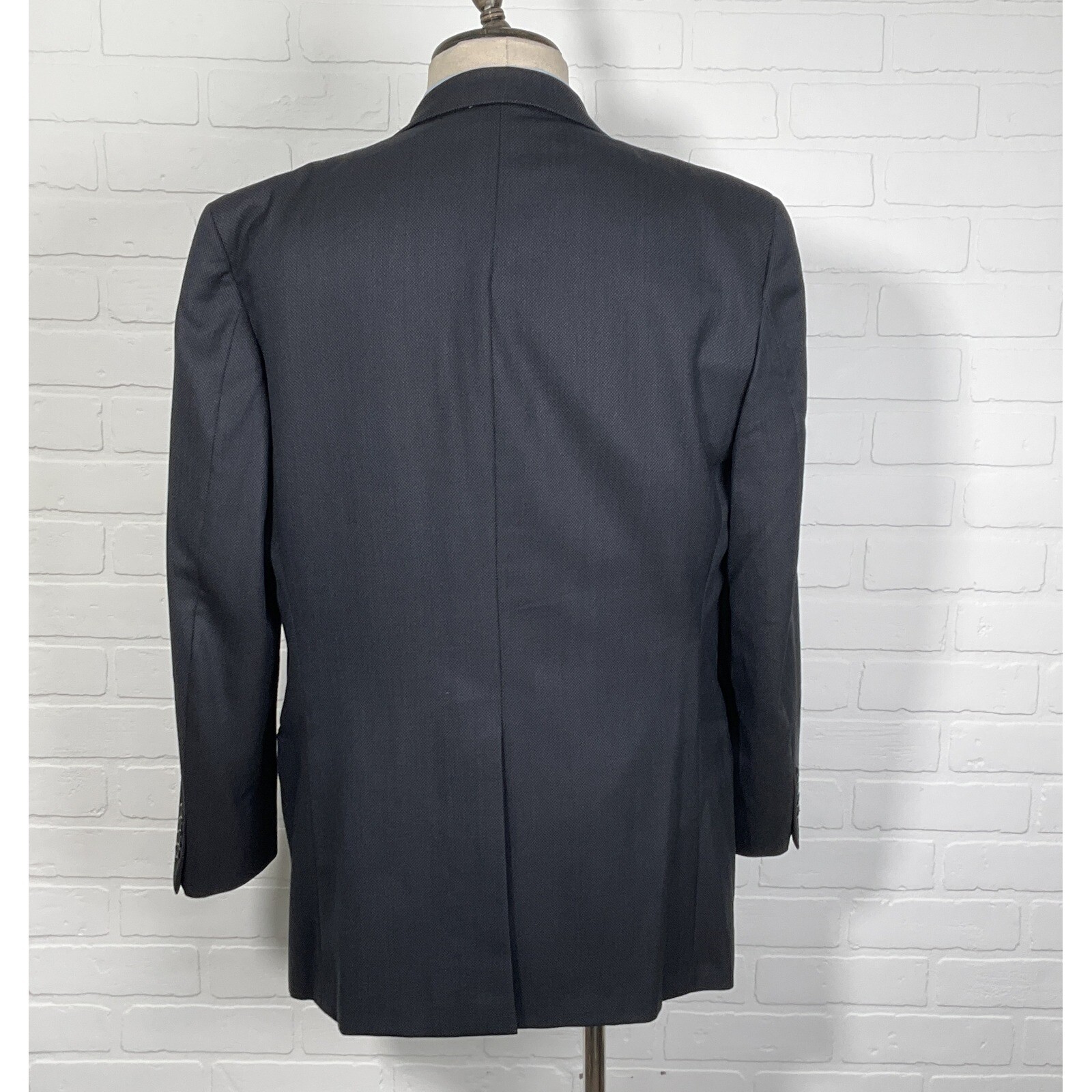Tom James Corporate Image Blazer Men 42 Blue Black Birdseye Two Button Jacket