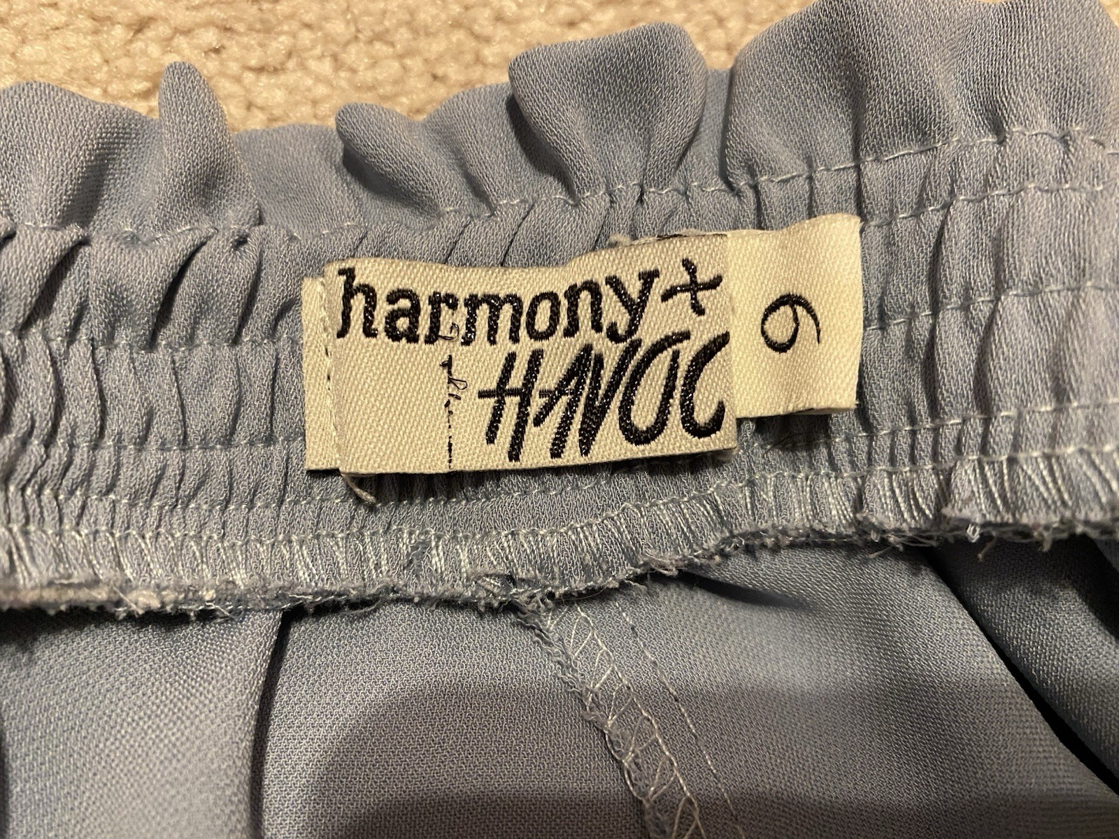harmony + HAVOC Womens Dusty Light Blue Paperbag Tie Elastic Waist Shorts Size 6
