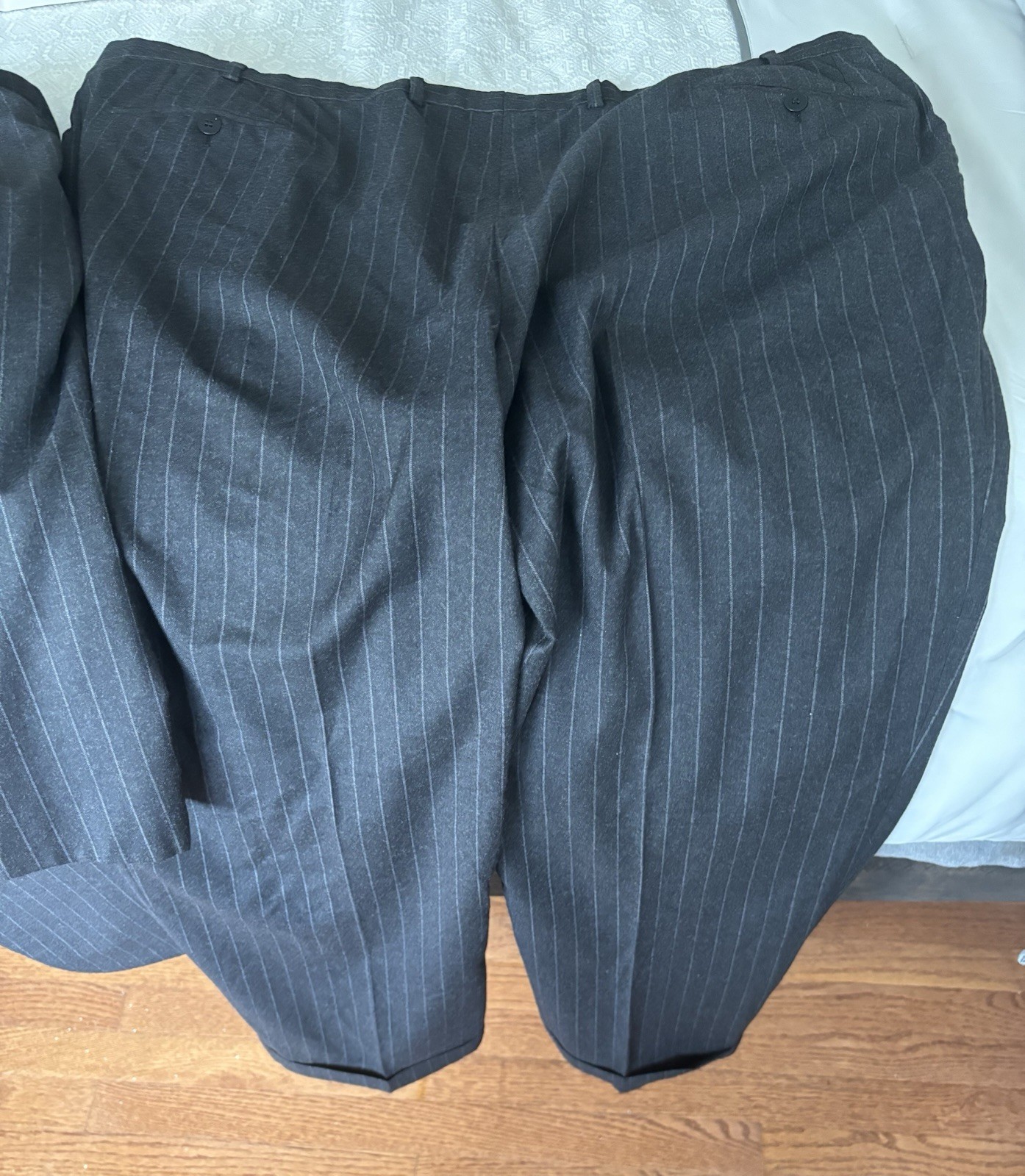 Brioni Suit 46L 40×30 Charcoal Gray Pinstripe Wool Suit