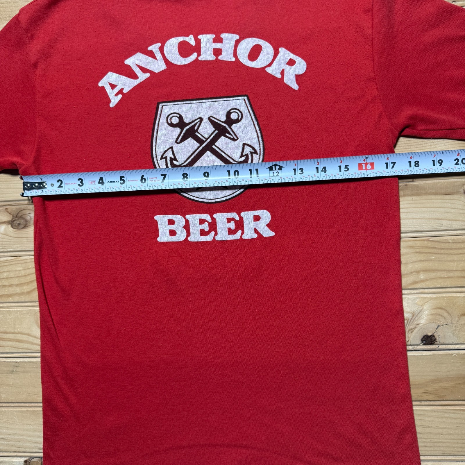 Vintage 80s Anchor Smooth Strong Beer White Variants Graphic Promo T-Shirt Small