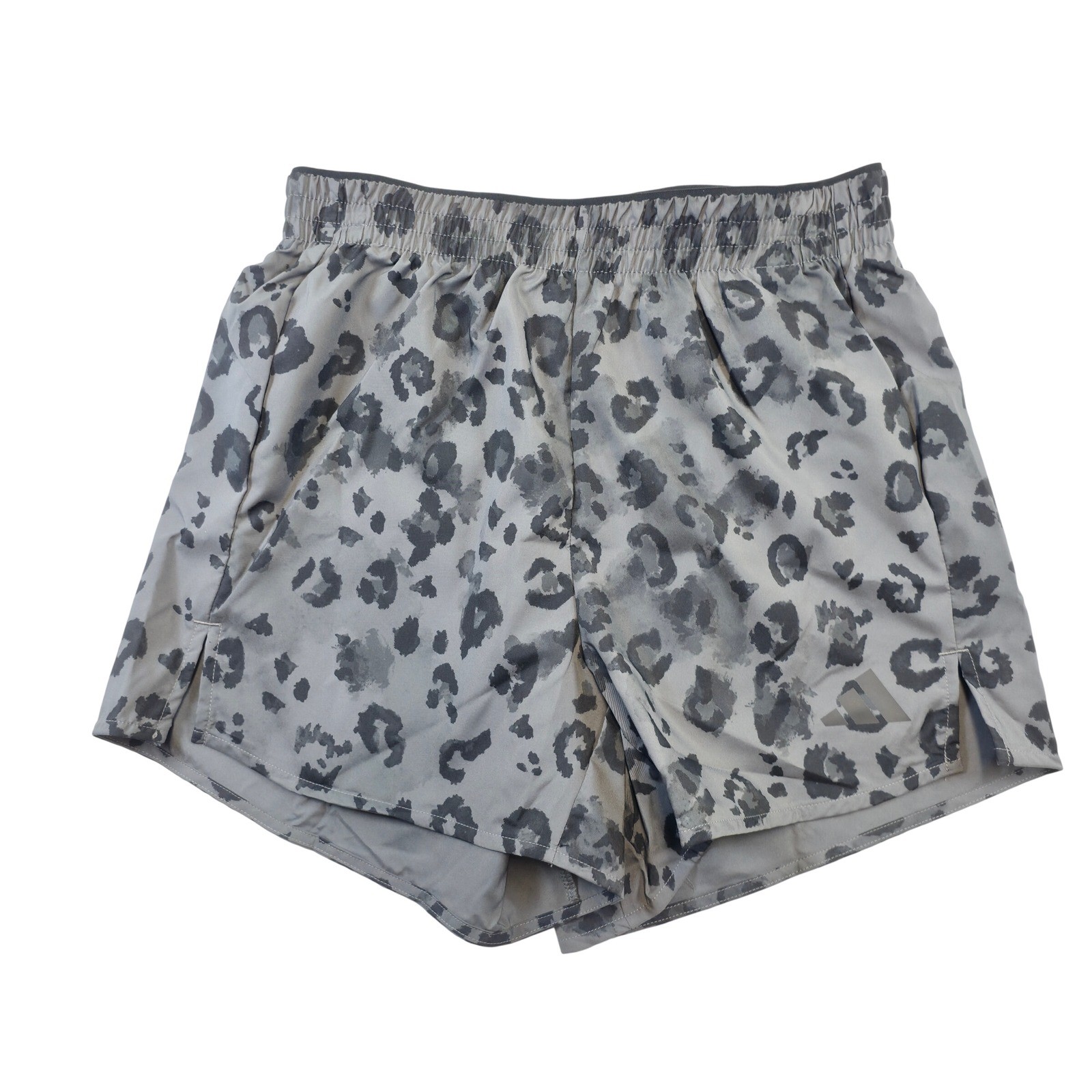adidas Grey Leopard Print Running Shorts M 100% Recycled Polyester New With Tags