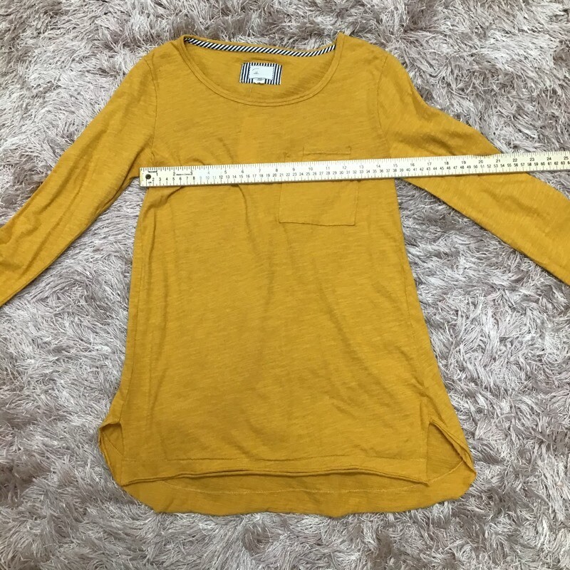 Anthropologie Postmark Womens Tunic Top Yellow Space Dye Cotton Slits XS New