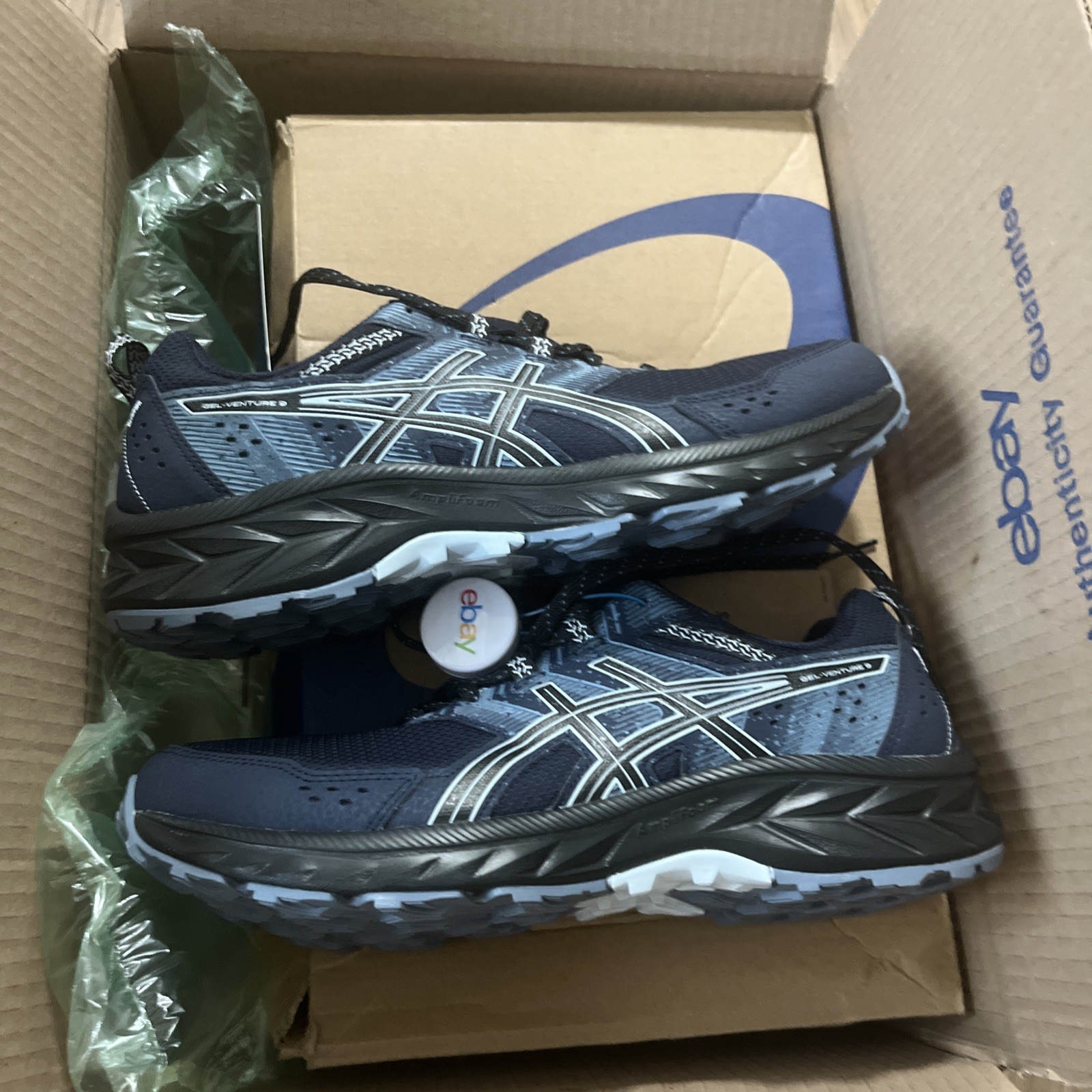 ASICS Gel-Venture 9 Shoes Mens Size 8.5 Blue Black Trail Running Mesh