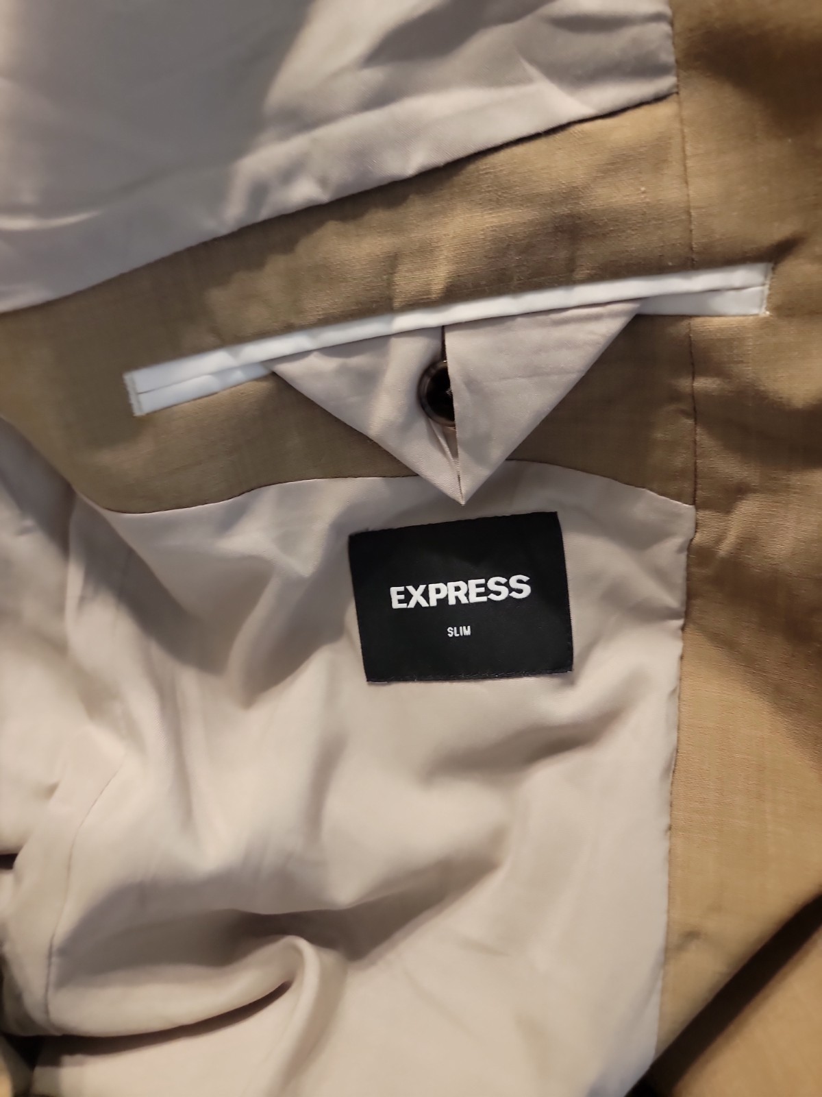 Express Mens New Suit Jacket 42R Slim Tan Blazer NWT