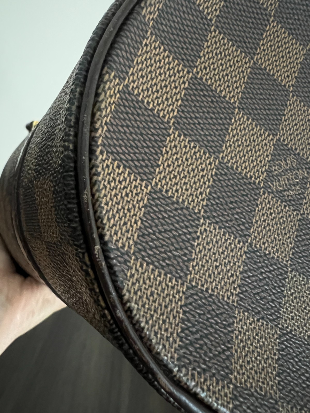 Authentic Louis Vuitton Damier Ebene Papillon 26 Handbag Brown