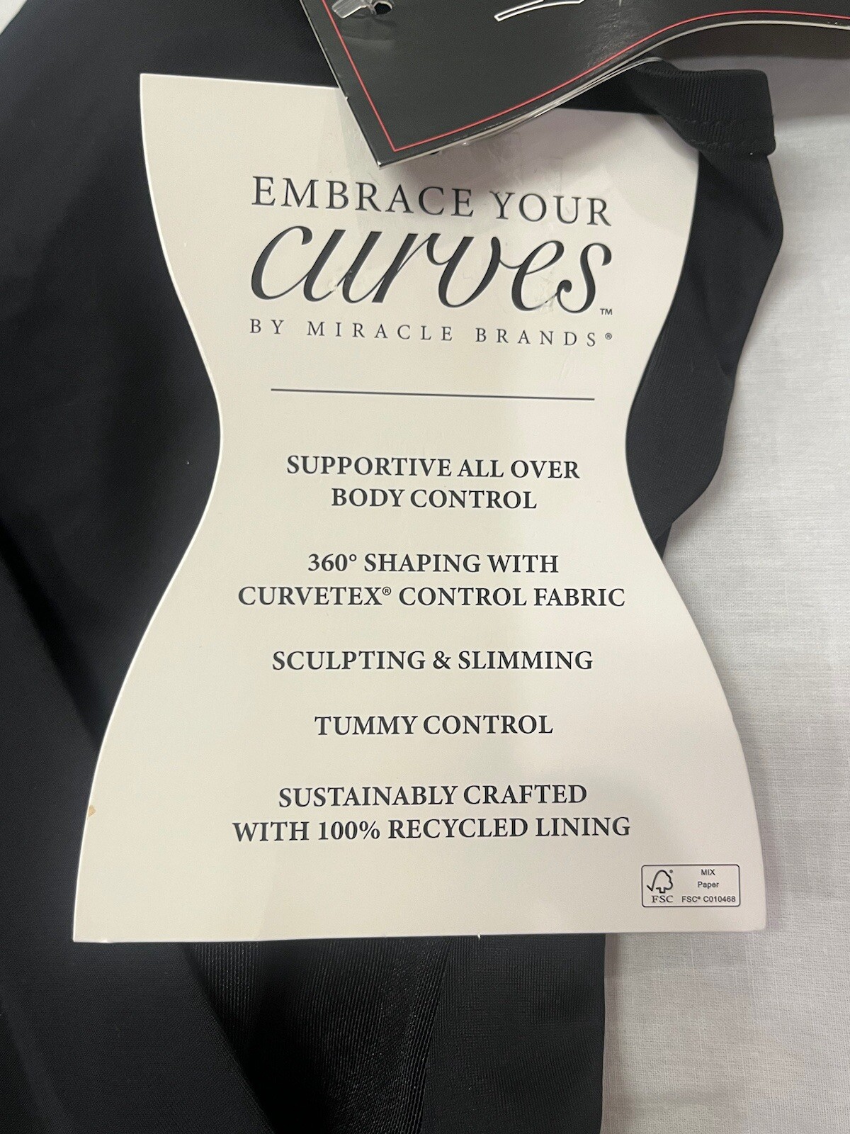 Embrace Your Curves By Miracle Brands Swimsuit Small Black Vacation Beach Pool