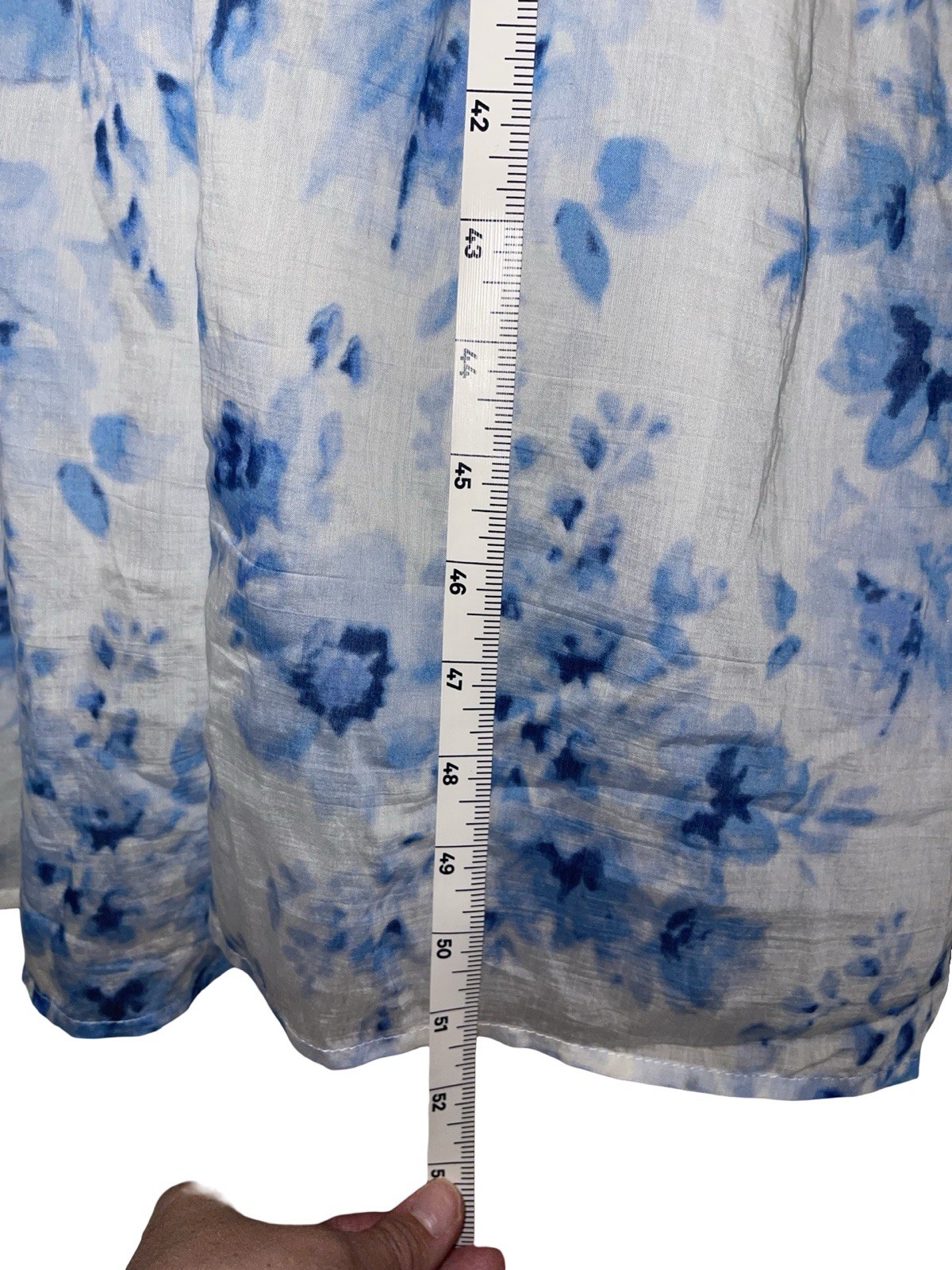 Wild Fable Women’s Blue/White Floral Strapless Smocked Lace Maxi Dress L