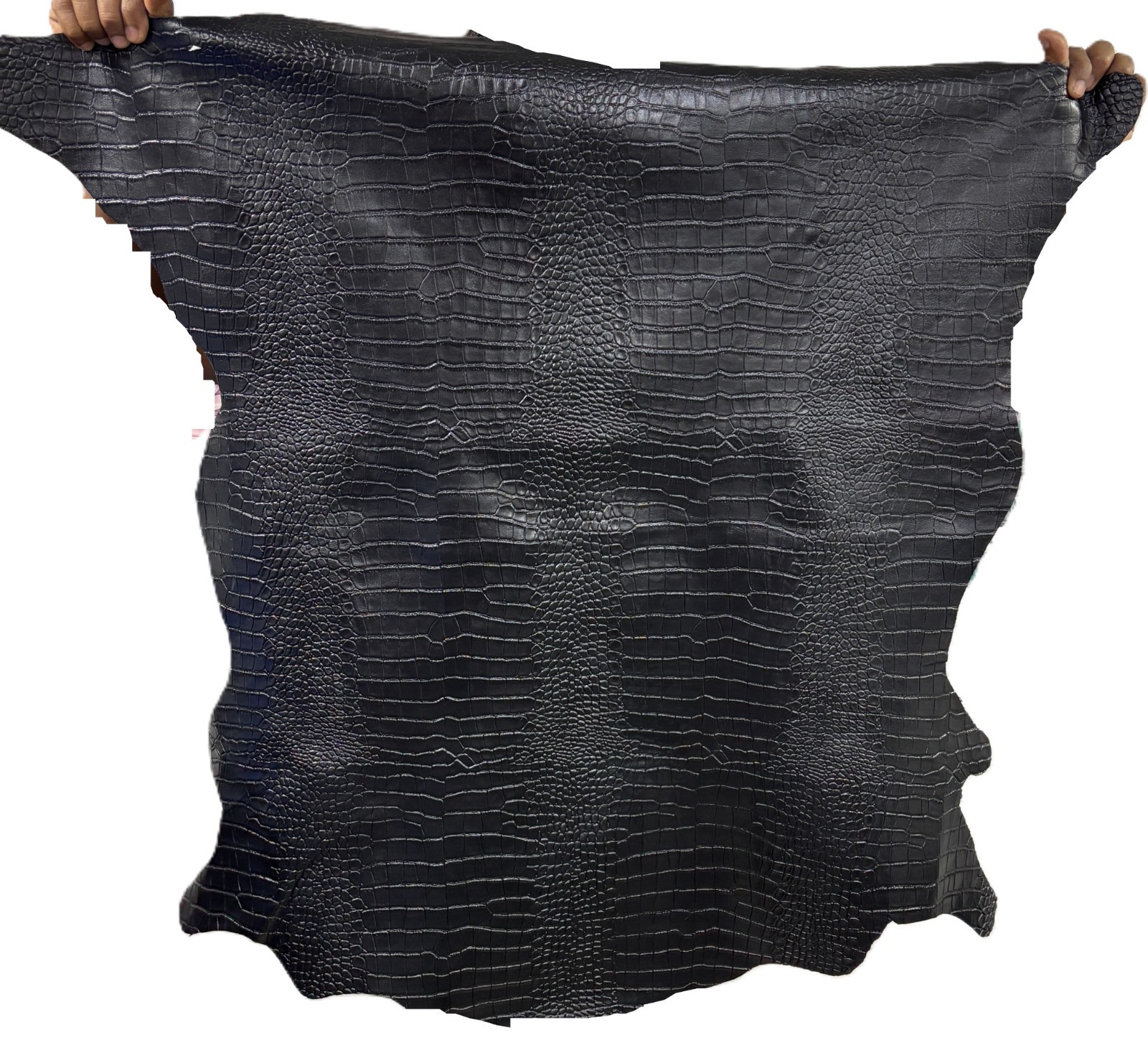 Men’s Designer Black Crocodile Pattern 100% Real Leather Luxury Jacket Coat
