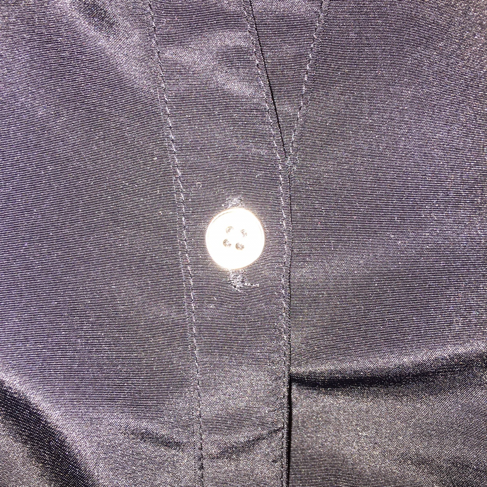 Elementz womans medium black blouse silver buttons strap detail on sleeve