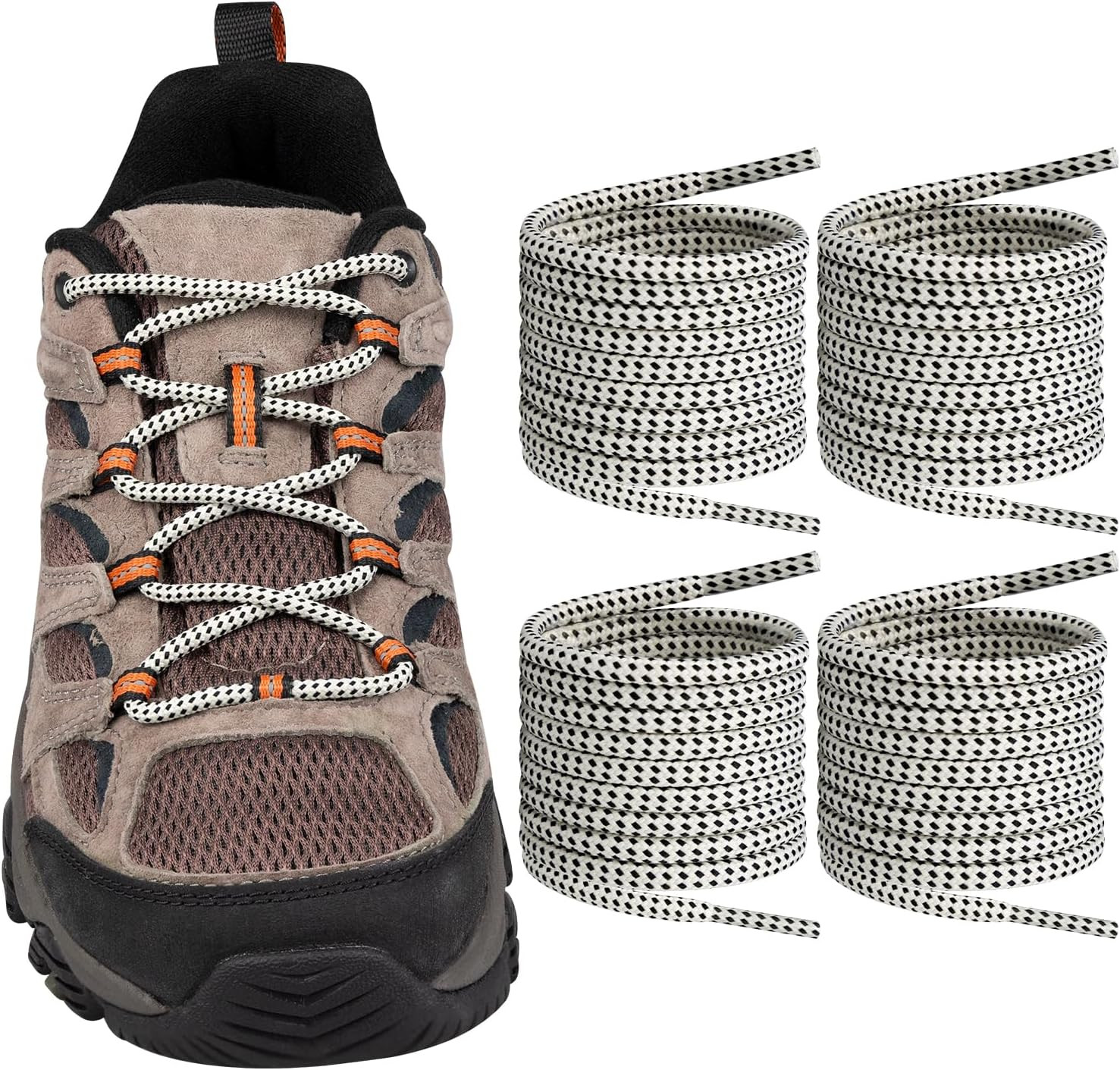 2 Pairs Shoelaces for Merrell Moab Boots Replacement round Shoe Laces Hiking Run