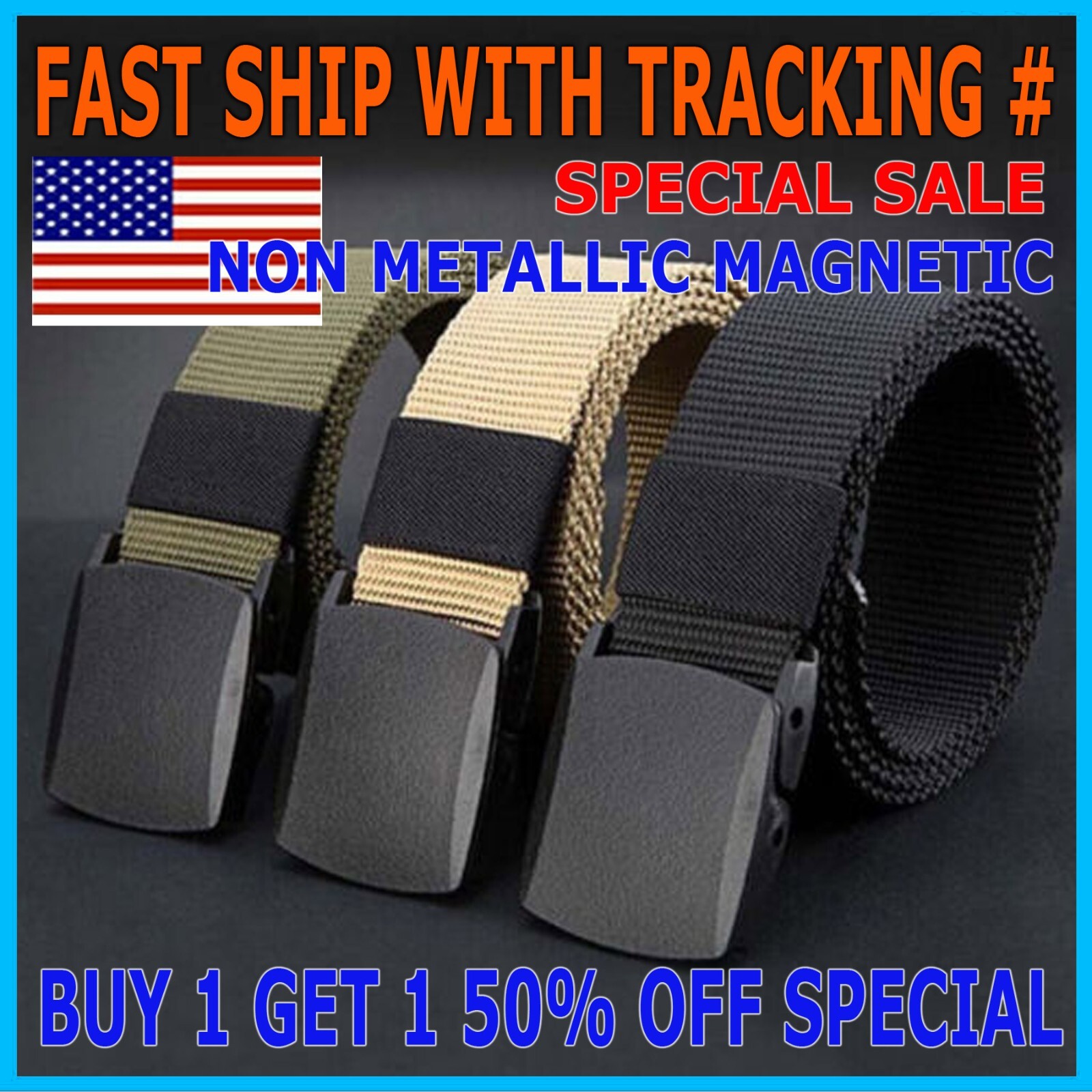 Men’s Plastic Cam Buckle Nylon Canvas Tactical Waistband Webbing Military Belt