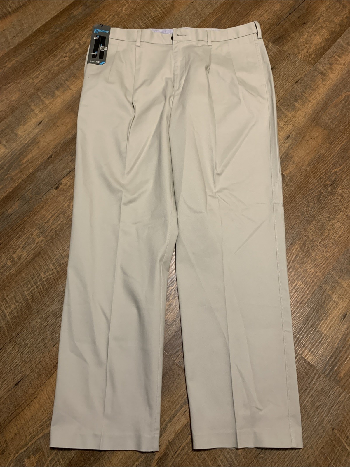NEW Savane Ultimate Performance Chino Pants Mens 38×32 Pleated Stretch No Iron