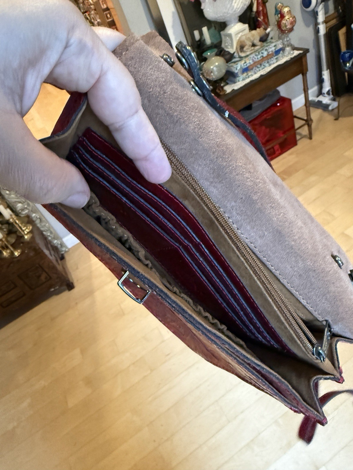 PATRICIA NASH LEATHER BURNISHED TOOLED LAURENTINA RED CROSSBODY NWT MSRP $169