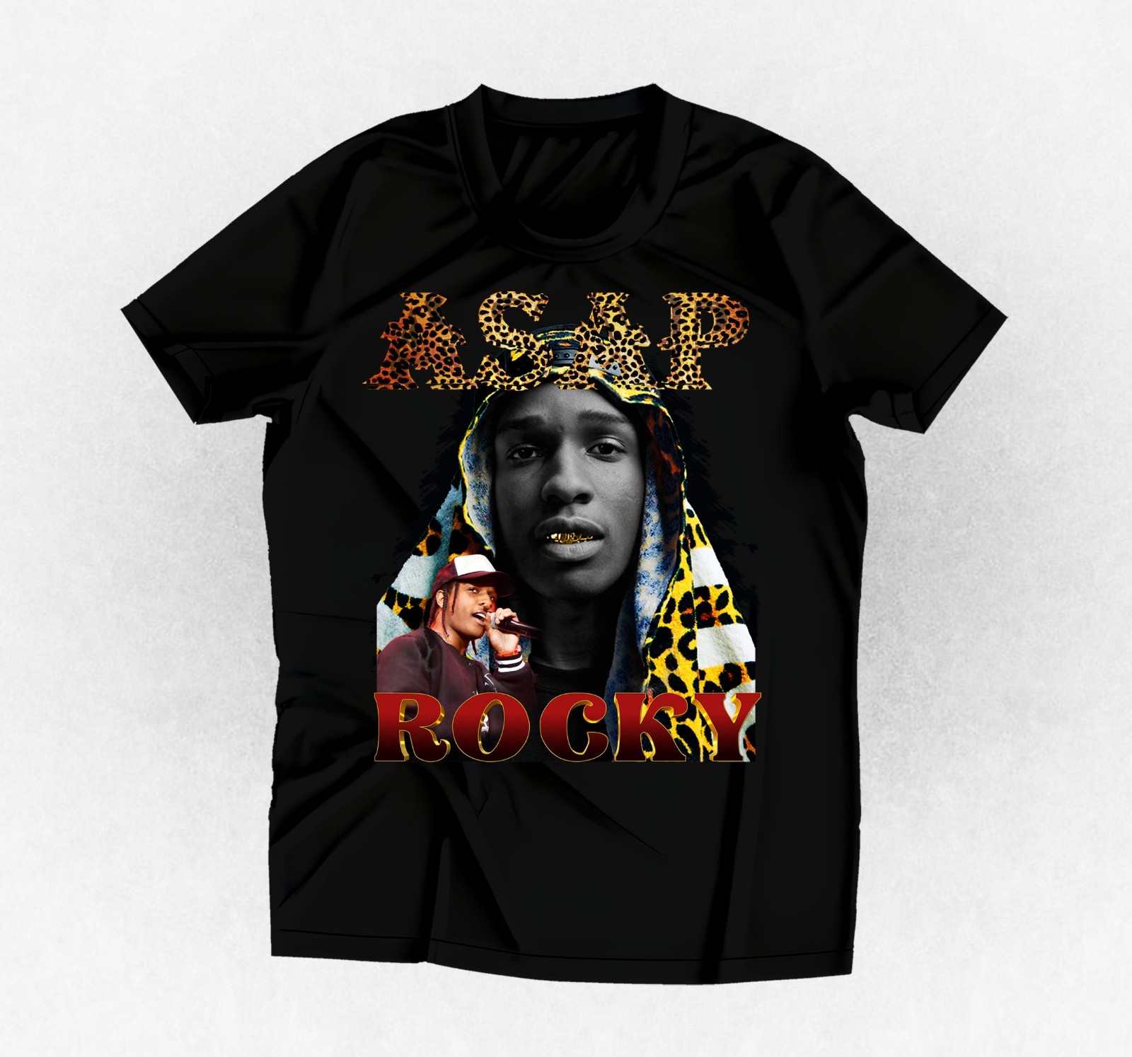 Rapper graphic ASAP Rocky t-shirt black or any color and size you choose