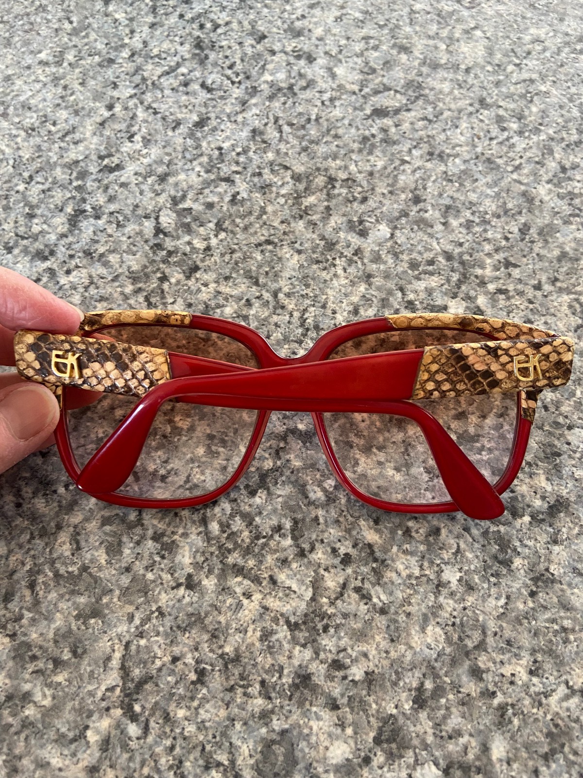 Emmanuelle Khanh Paris 8080 69 PP Red Snake Skin Framed Sunglasses