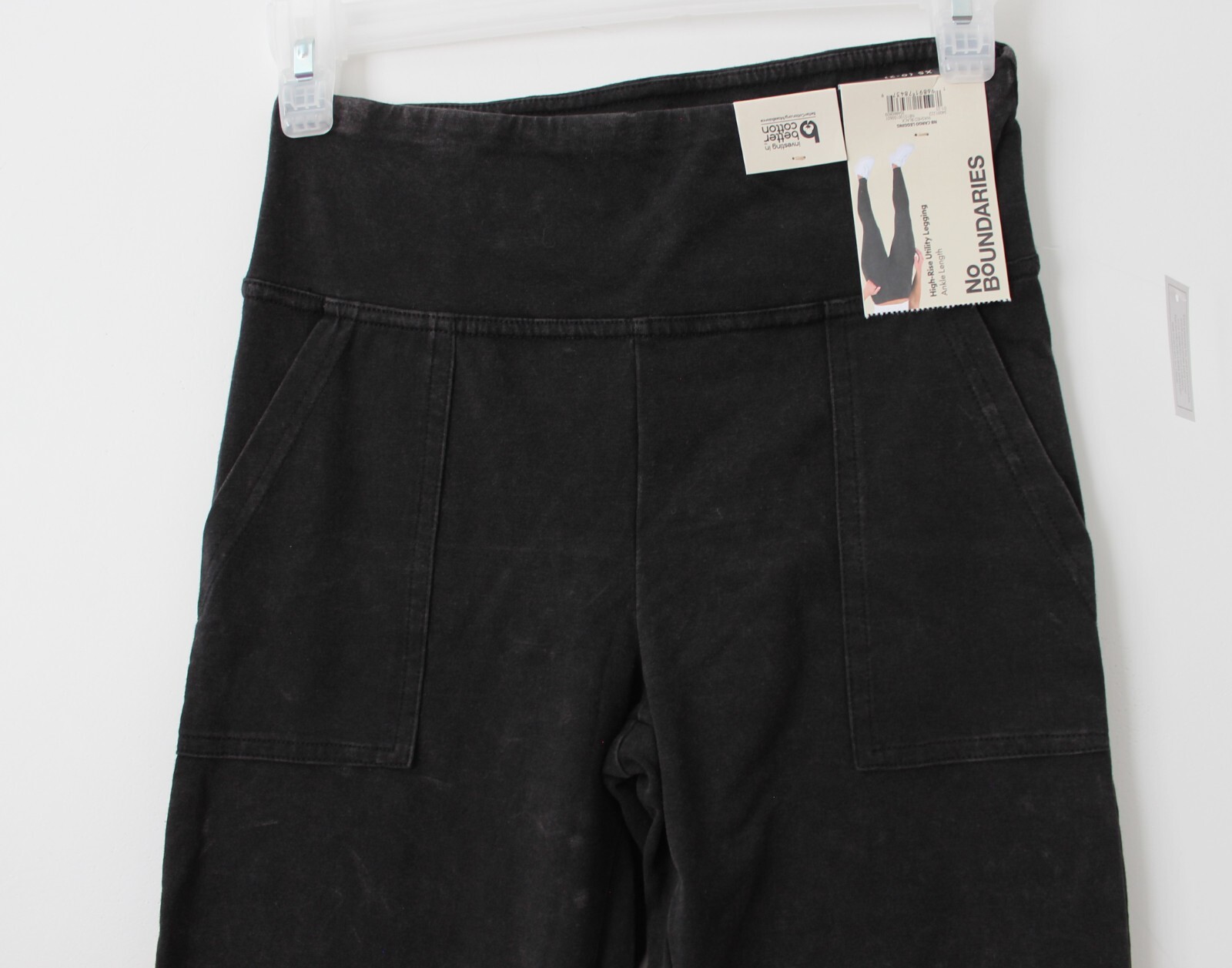 No Boundaries Womens Leggings with Pork Chop Pockets Black Multisize NWT
