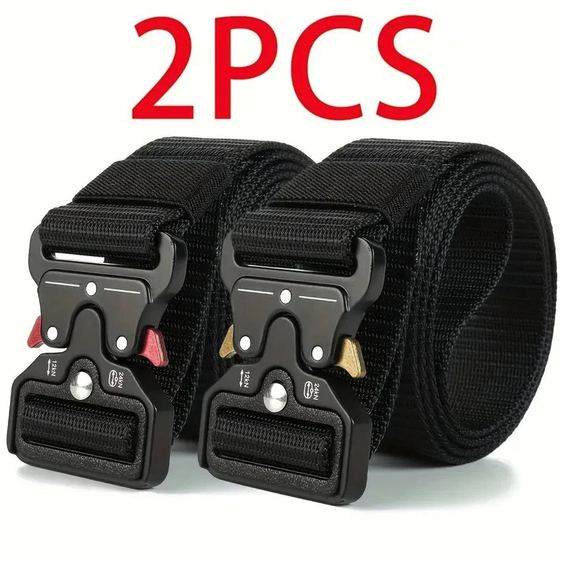 2pcs Tactical Quick Release Belt Real Nylon Outdoor Military Sports Unisex – NEW